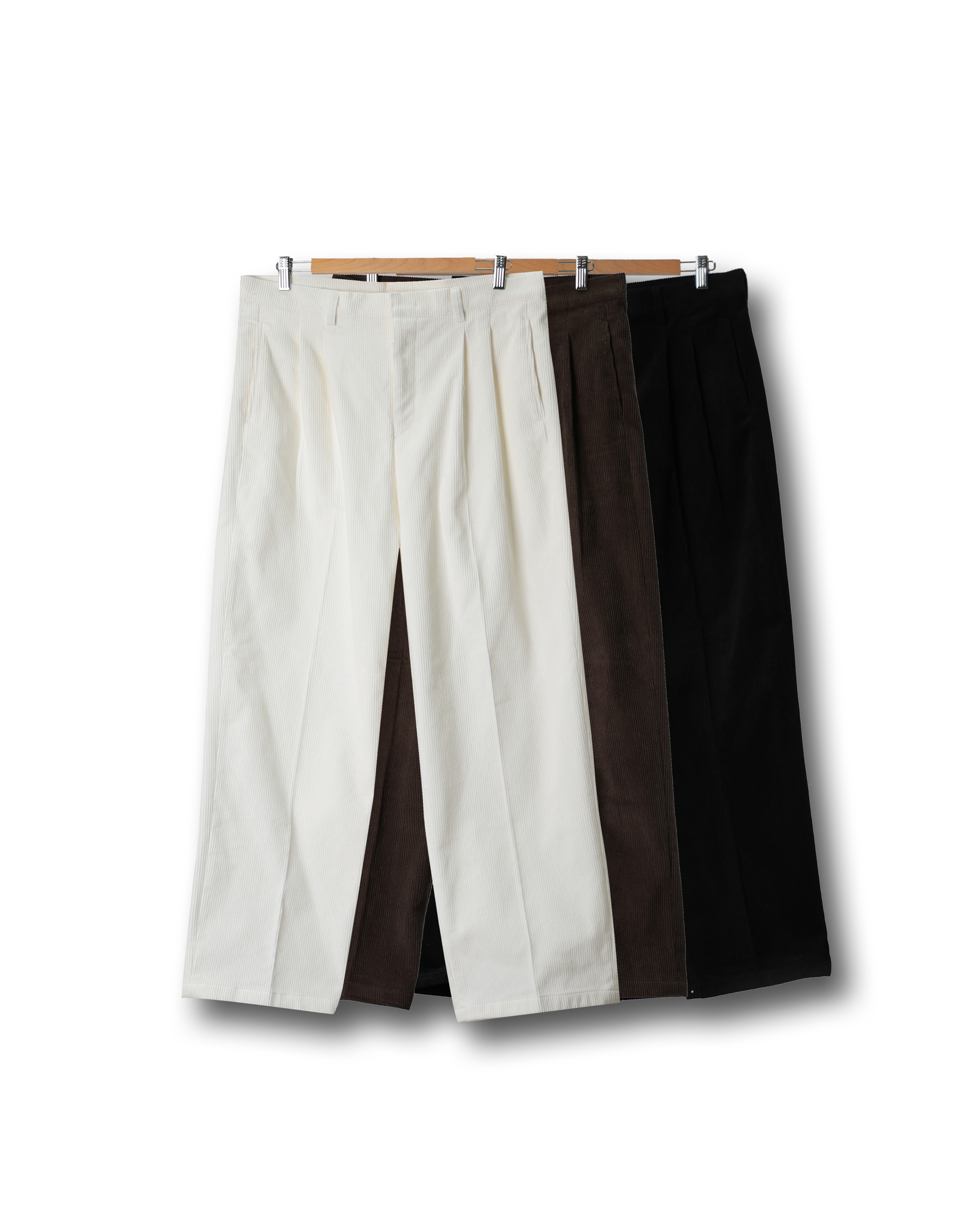 N.MAD Corduroy Line Wid Straight Pants (Black/Brown/Ivory)