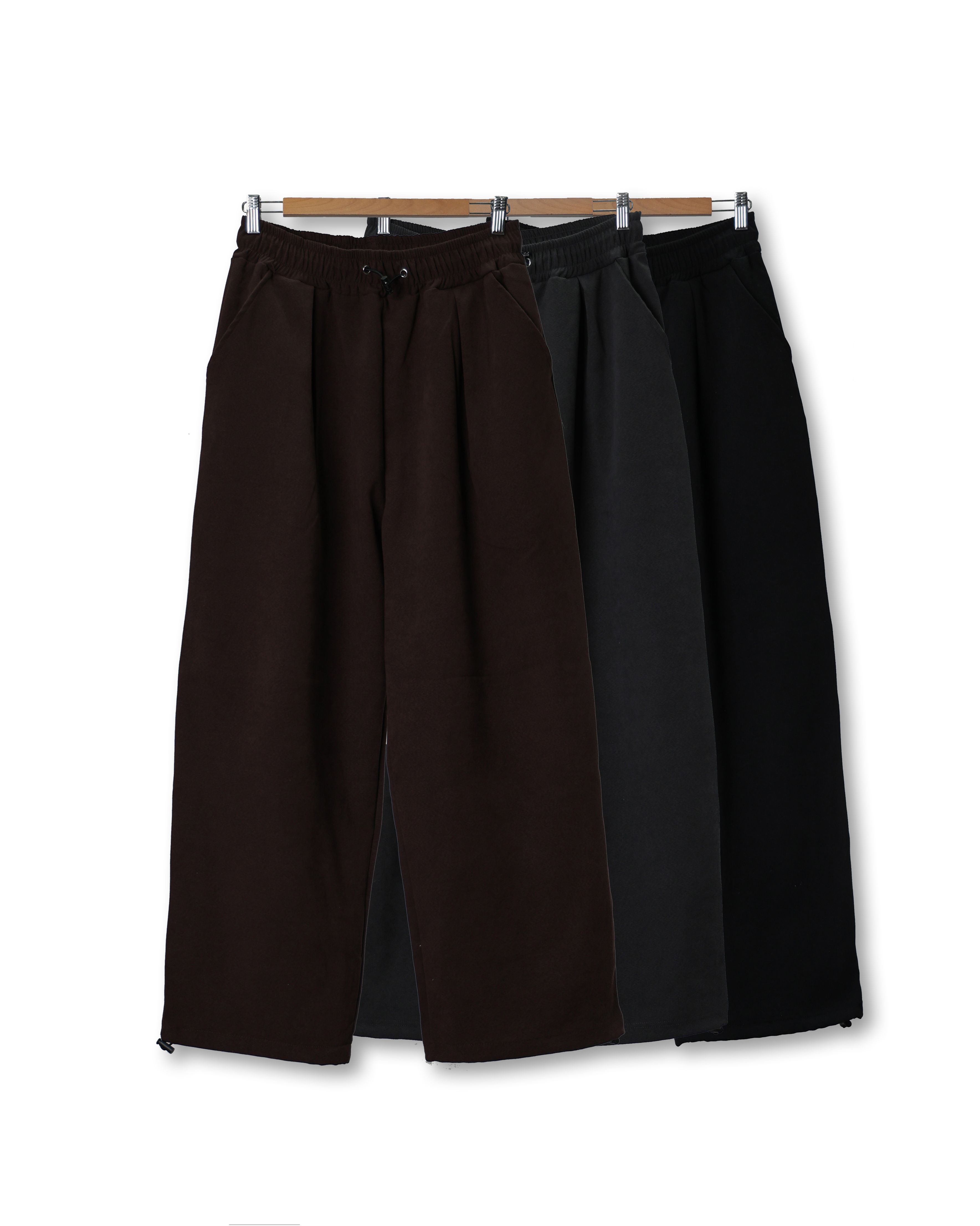 DENS Cozy Pintuck String Easy Pants (Black/Charcoal/Brown)