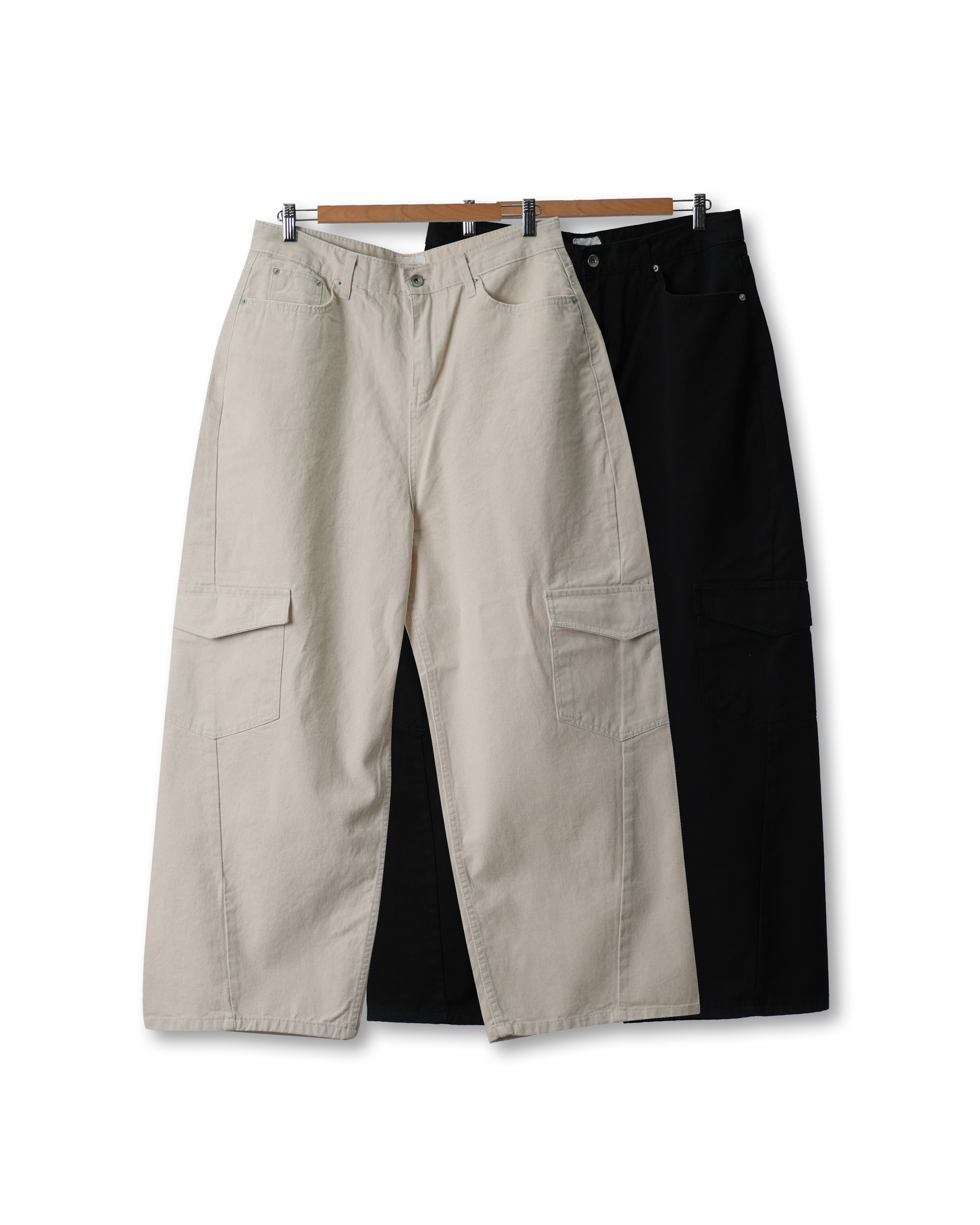 PRMODA 2315 Slash Cargo Wide Pants (Black/Ivory)