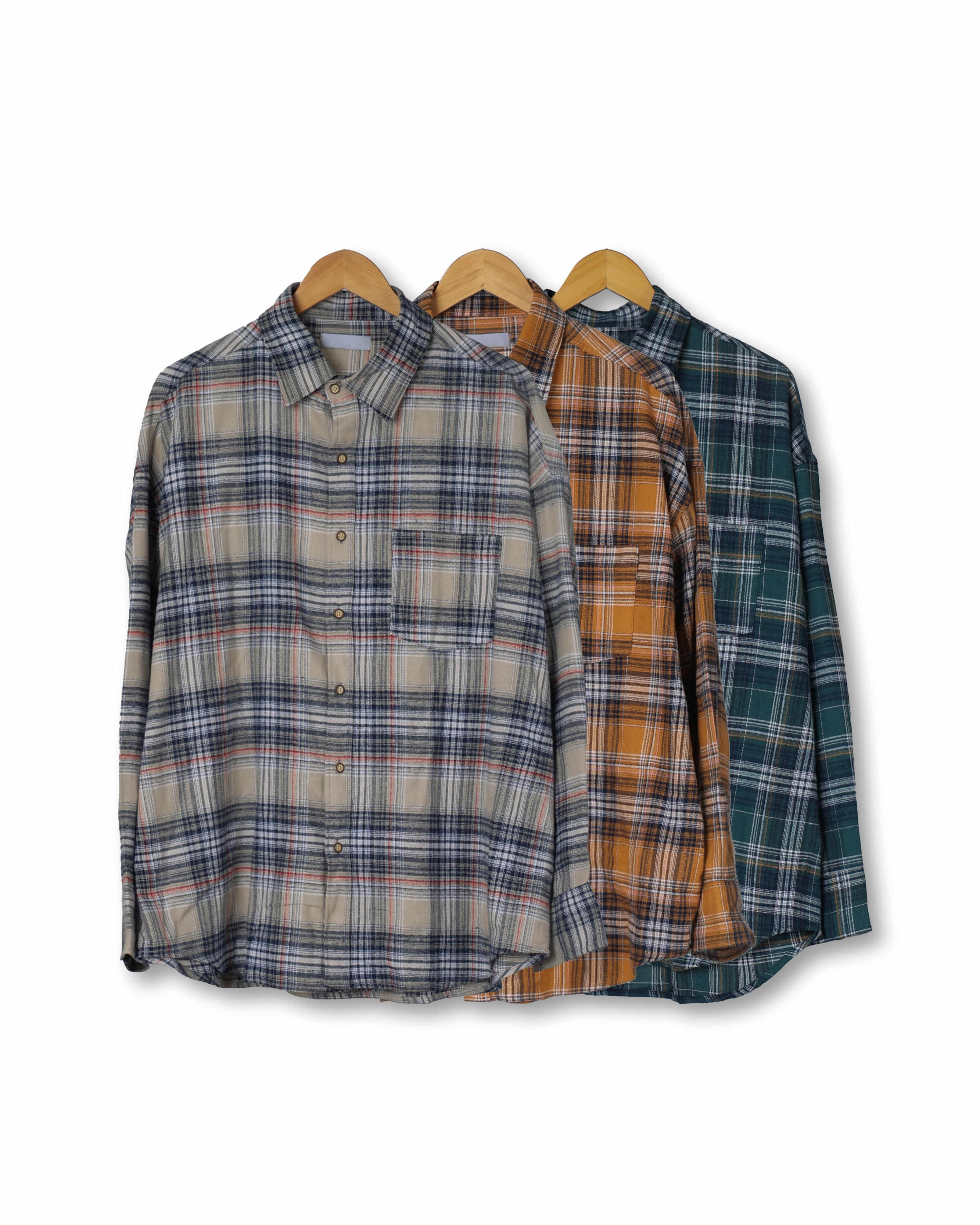 CONS TiGi Over Check Shirts (Green/Mustard/Beige) - 5차 리오더 (4/19 배송예정)