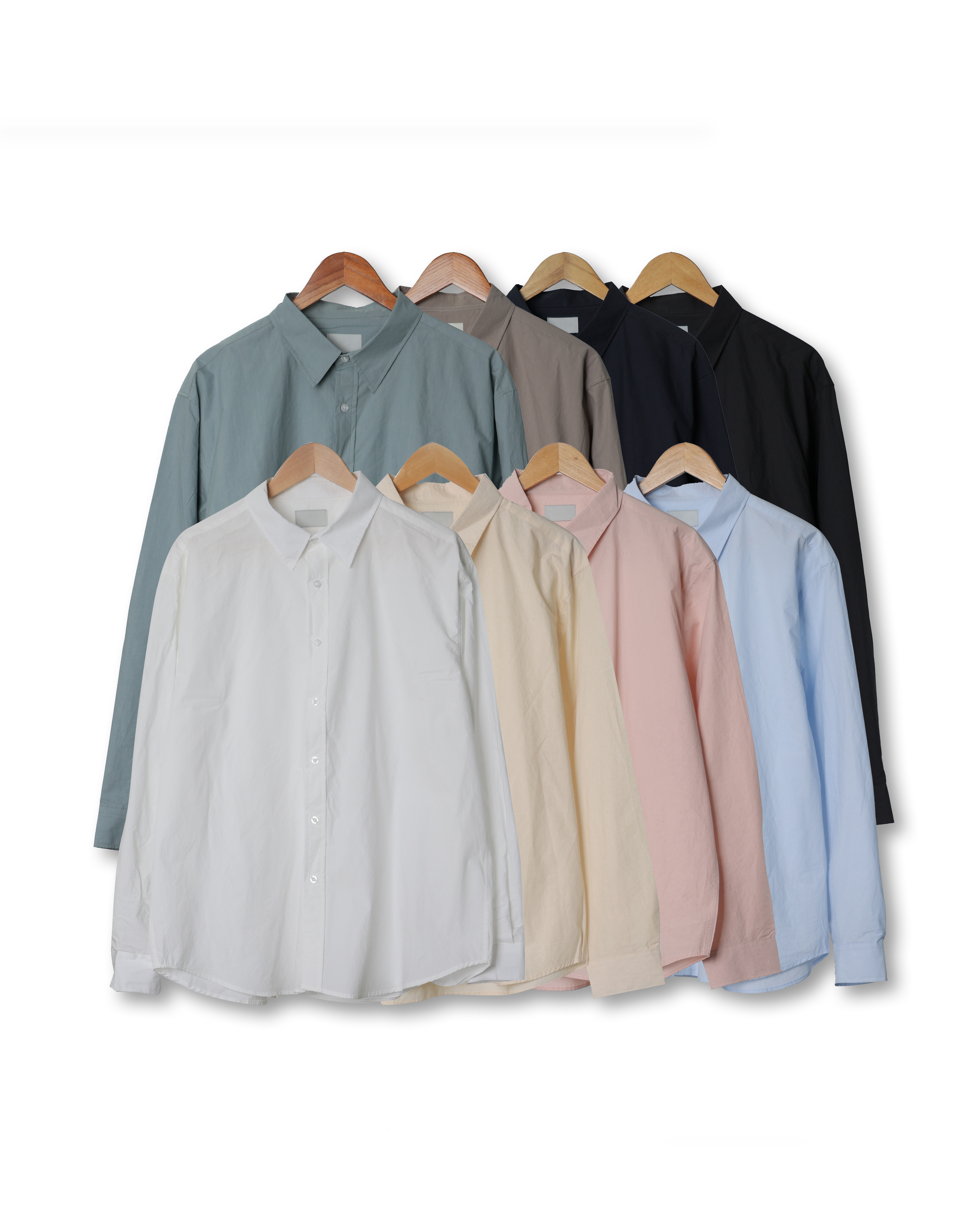 FREKS Modern Over Wide Daily Shirts (Charcoal/Navy/Deep Beige/Mint/Sky Blue/Pink/Cream/White)