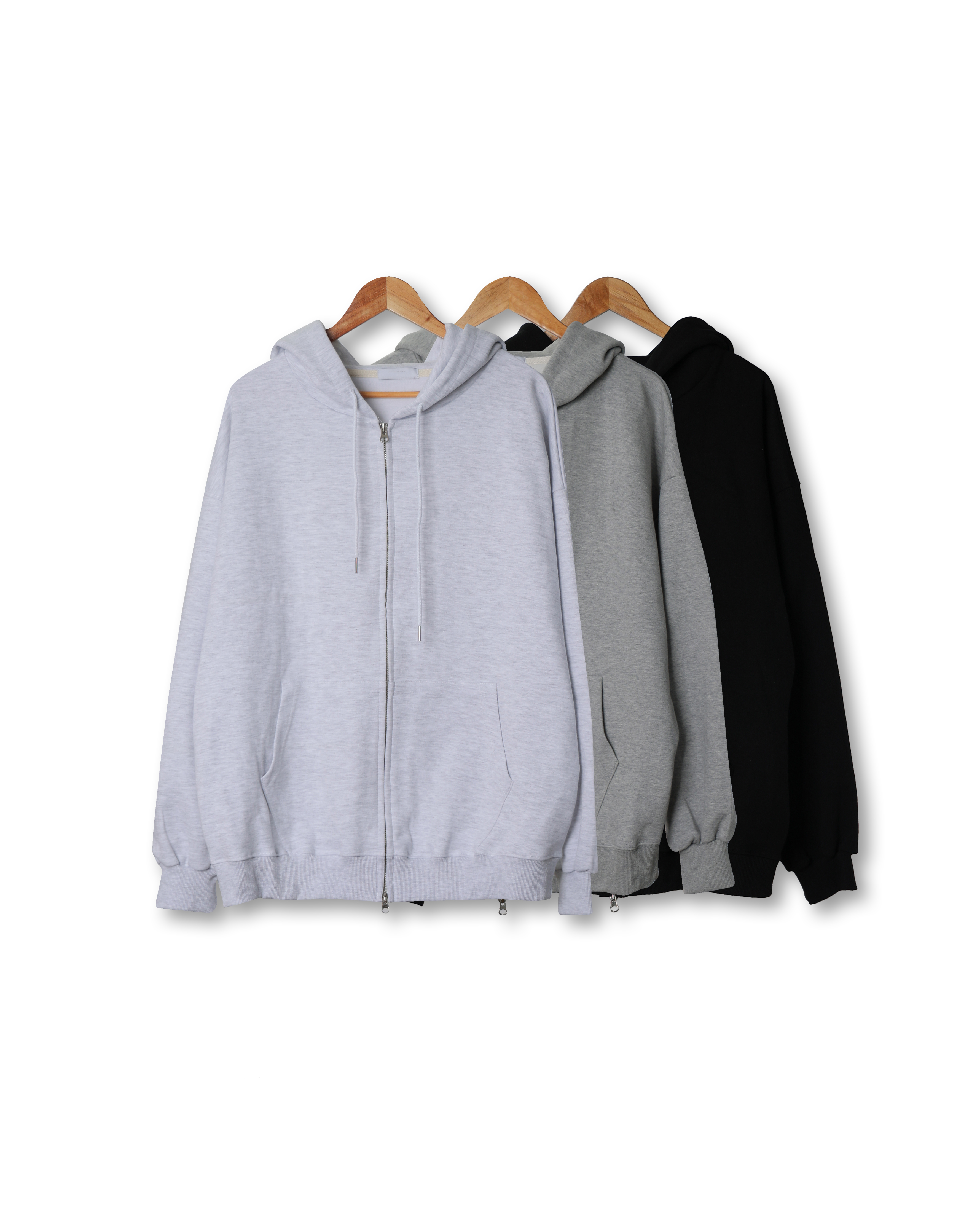 NVIS Daily 2way Zip Over Hoodie (Black/Gray/White)