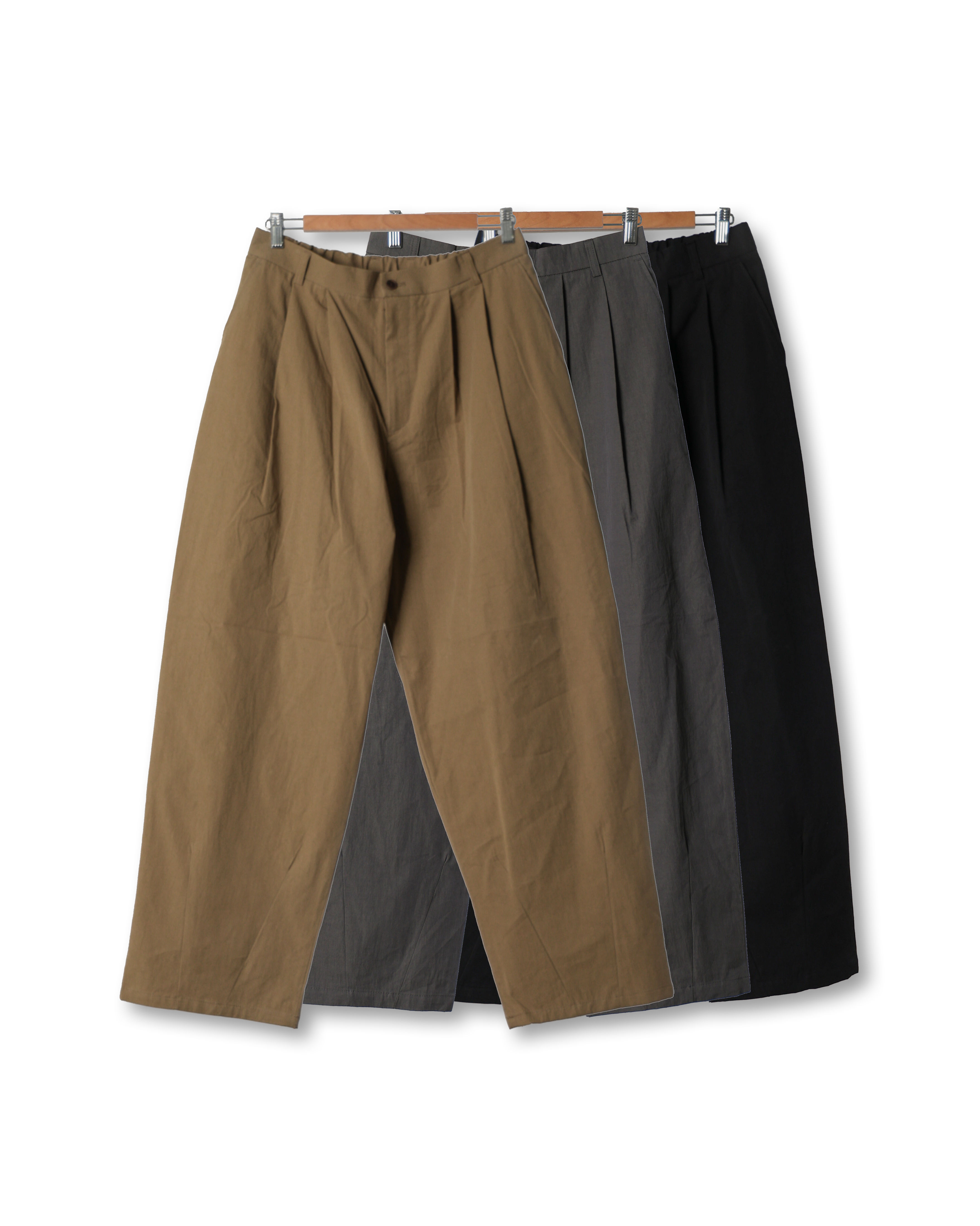 EVREK Tuck Dart Wide CN Pants (Black/charcoal/Deep Beige)