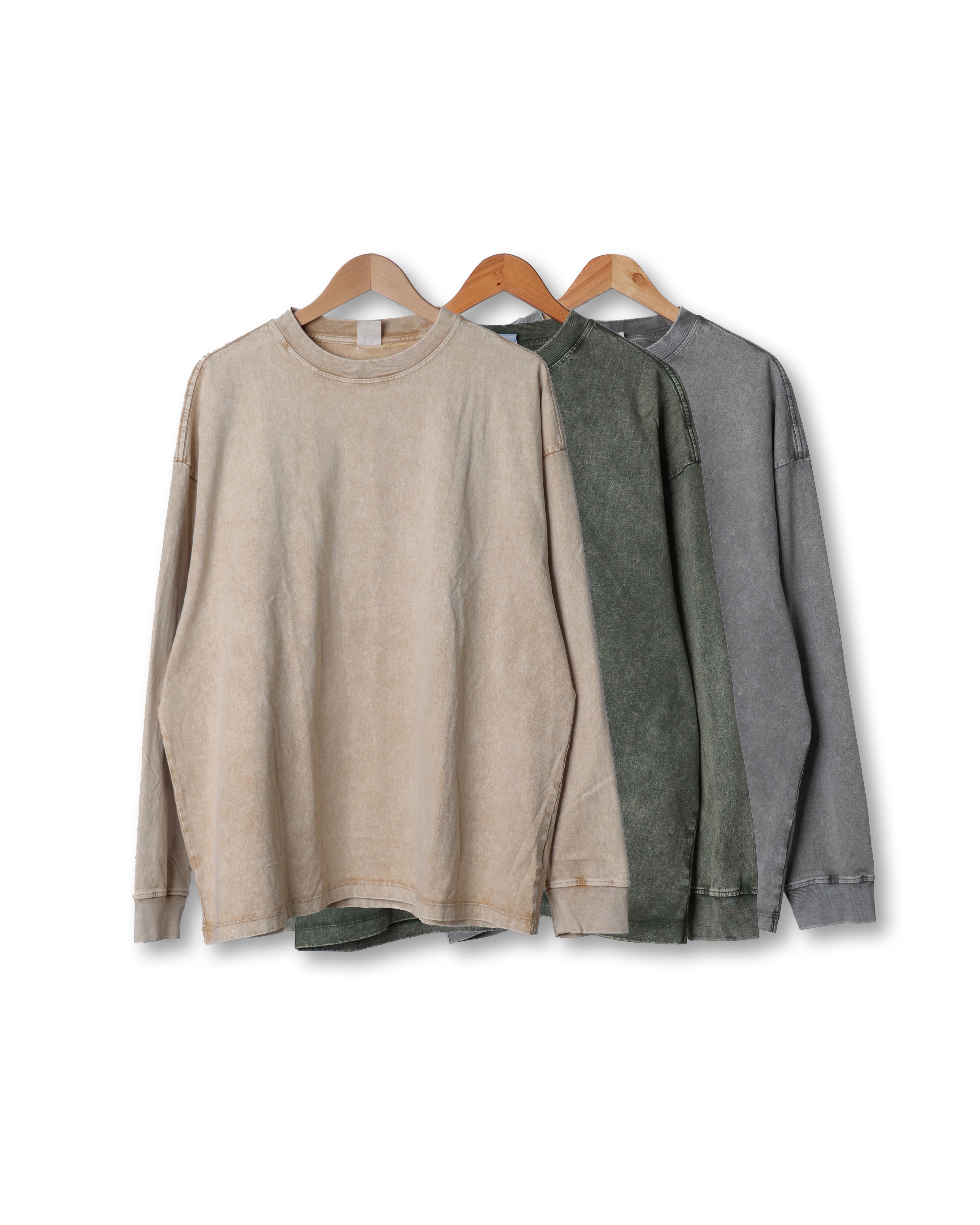 MAAG Snow Text Pigment Long Sleeve (Gray/Olive/Beige)