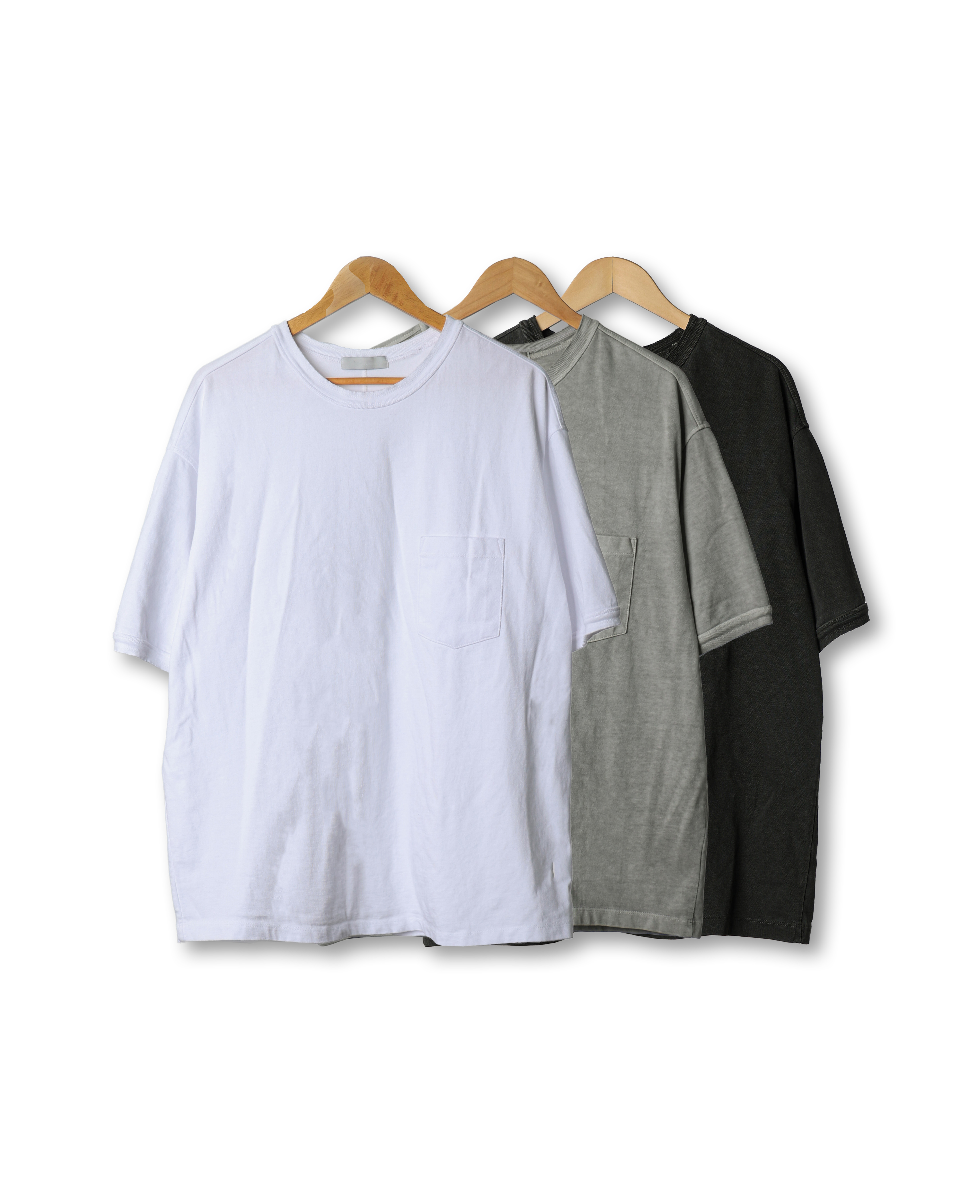 SPEC MARK Rip Pocket Loose T Shirts (Charcoal/Gray/White)