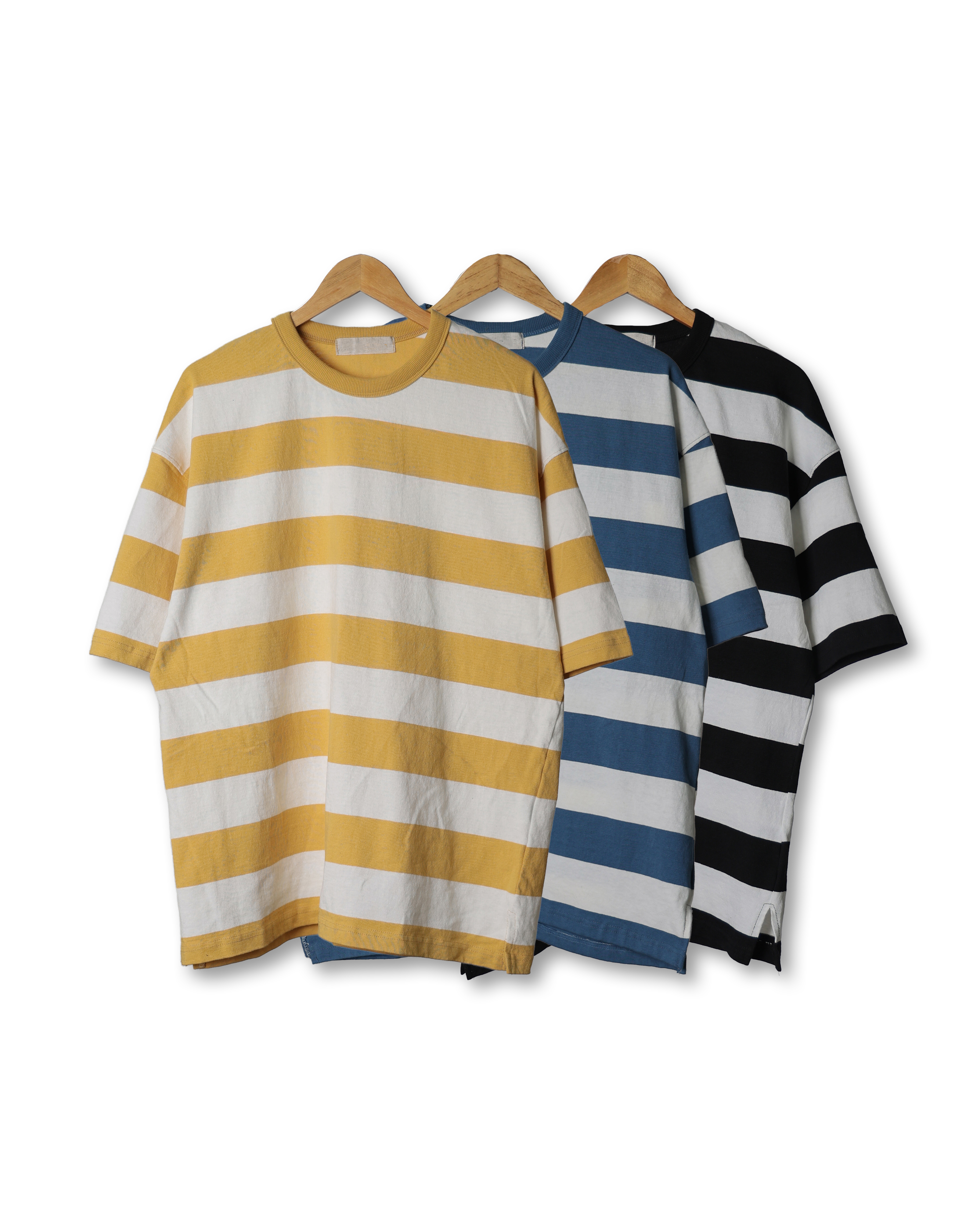 GAUGE GUFFY Work Stripe T Shirts (Black/Sky Blue/Yellow)