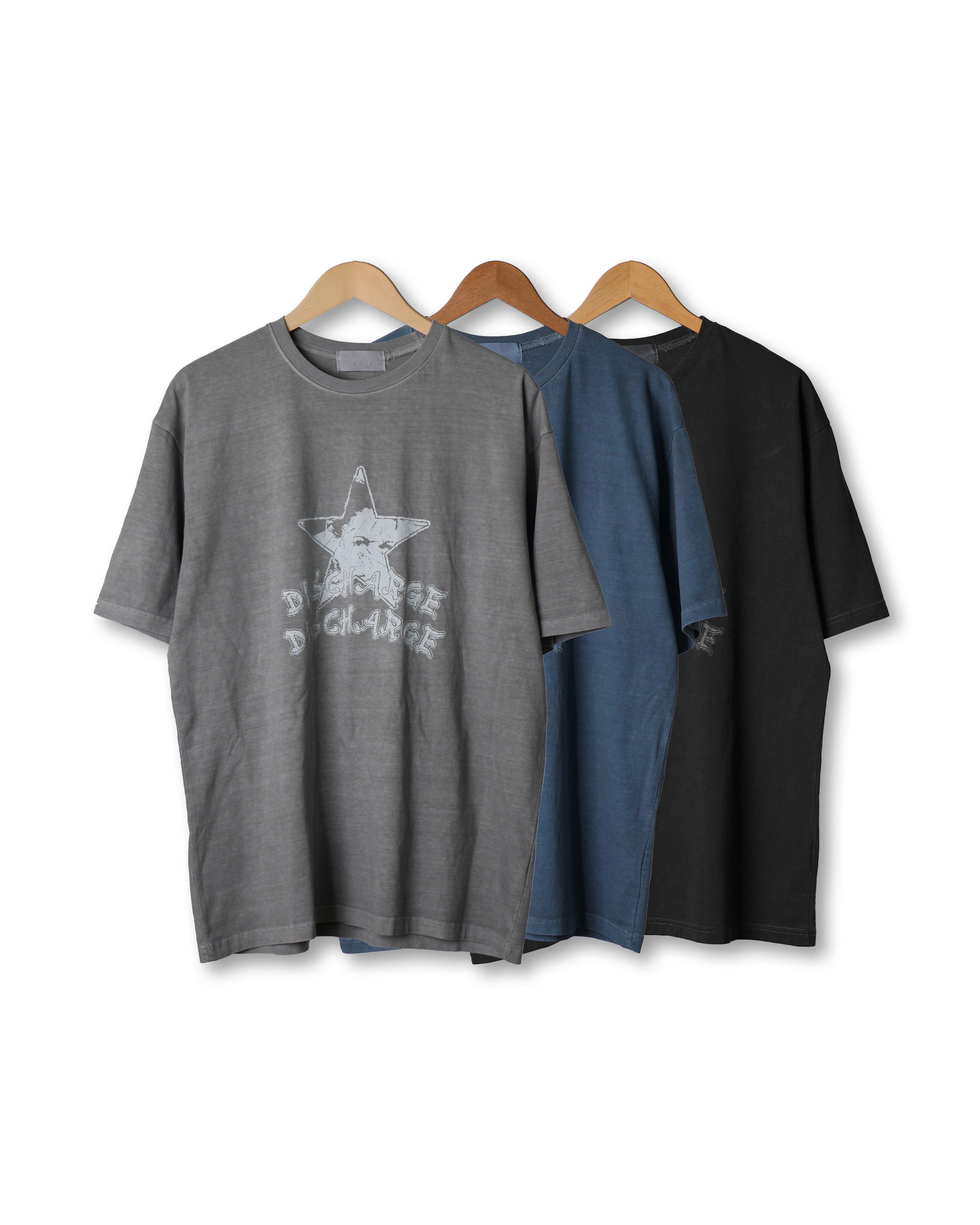 ROMOR STAR Pigments Loose T Shirts (Charcoal/Gray/Blue)