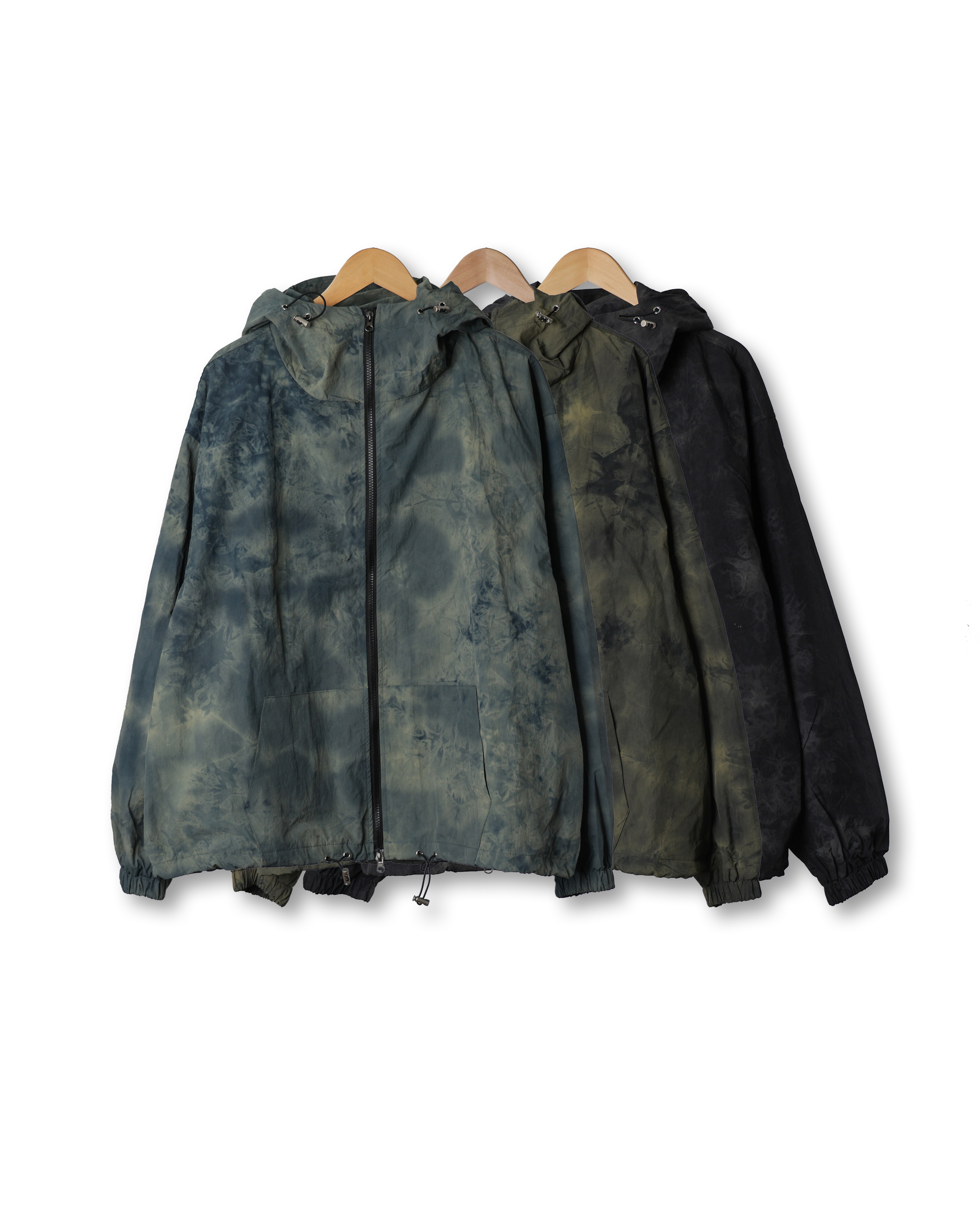 ROAN Tye-Dye Over Loose Wind Jacket (Black/Navy/Olive)