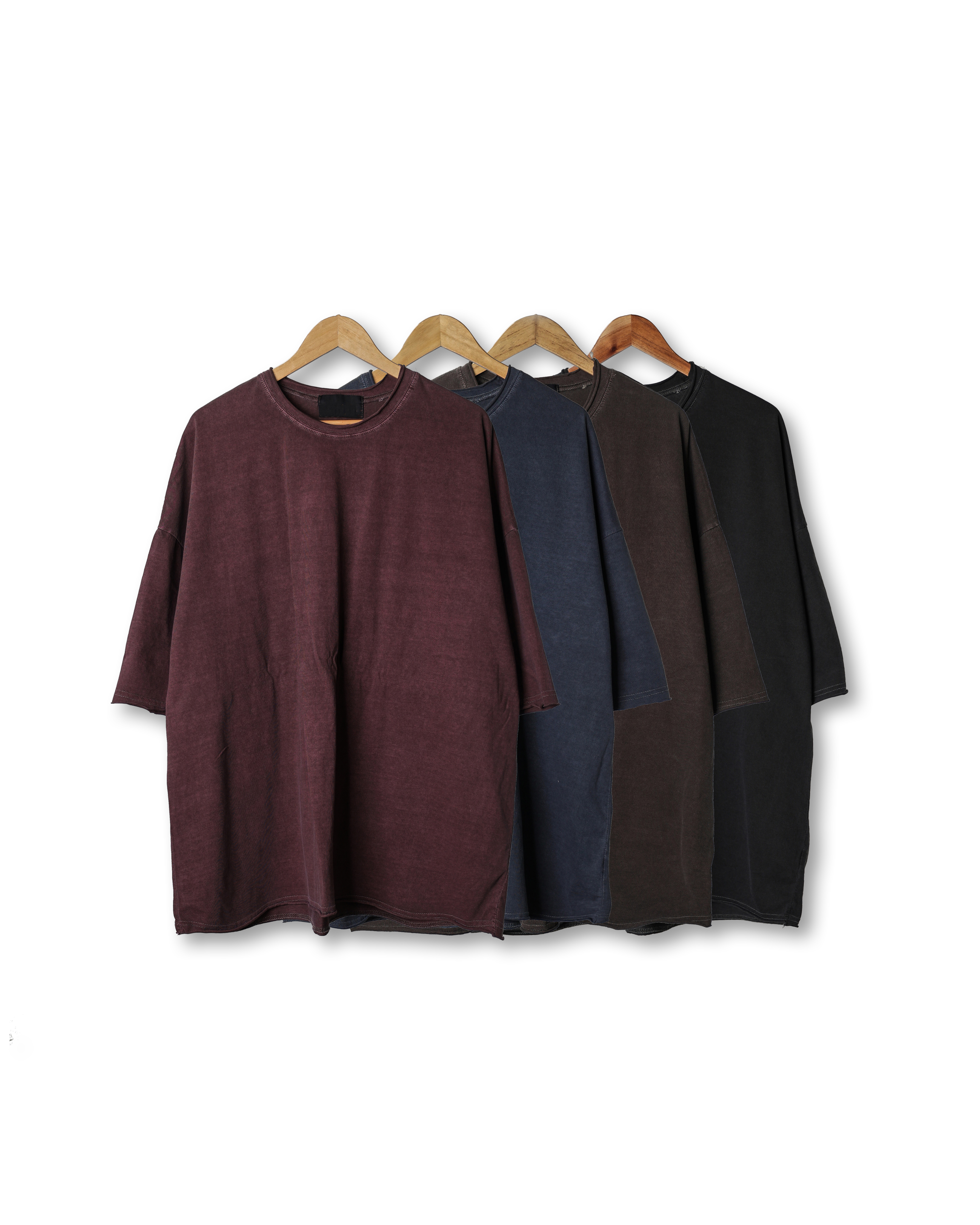 NORR Pigment Easy Cutted T Shirts (Charcoal/Navy/Brown/Wine)