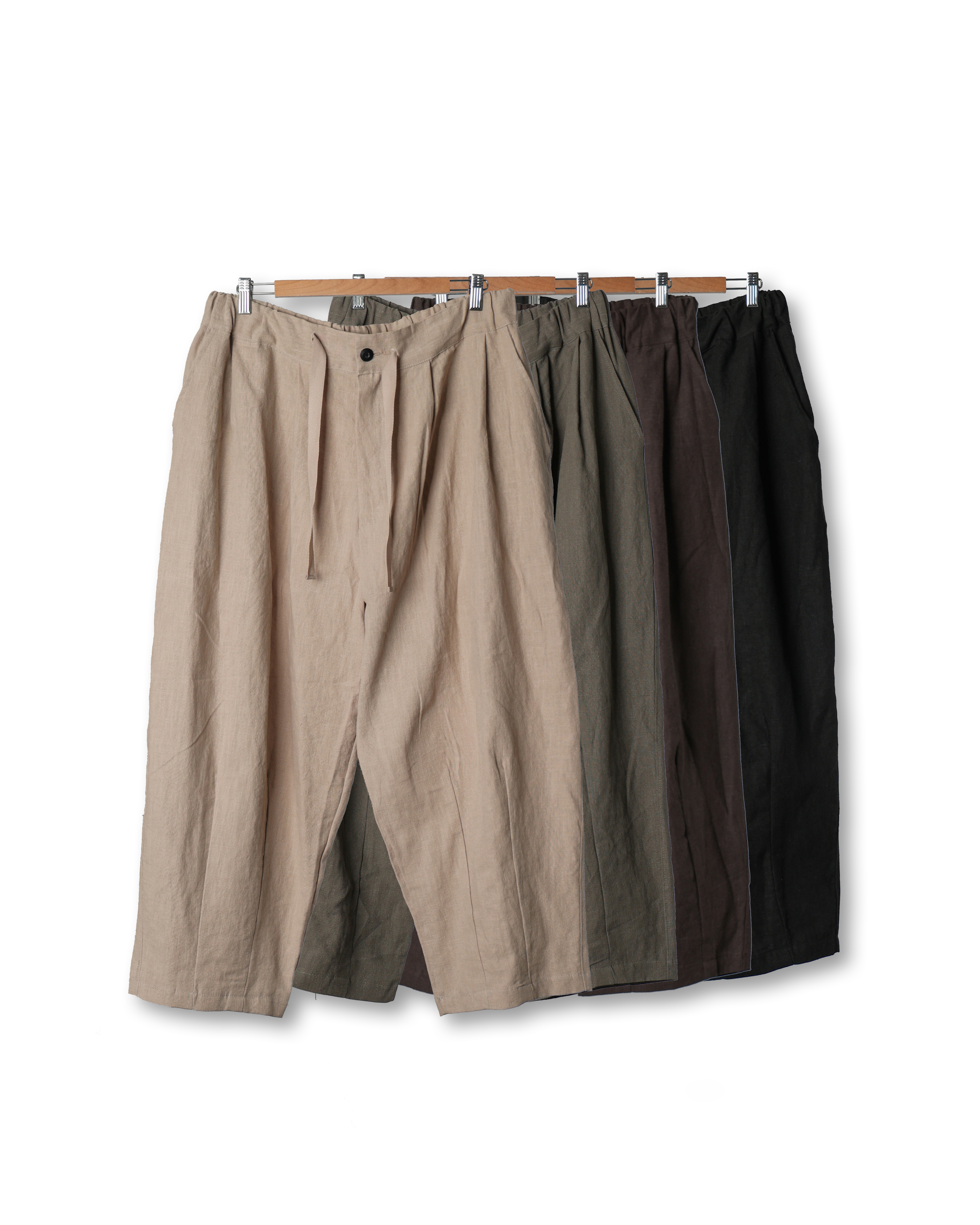 AMO Pure Linen Wide Pants (Black/Brown/Olive/Beige)