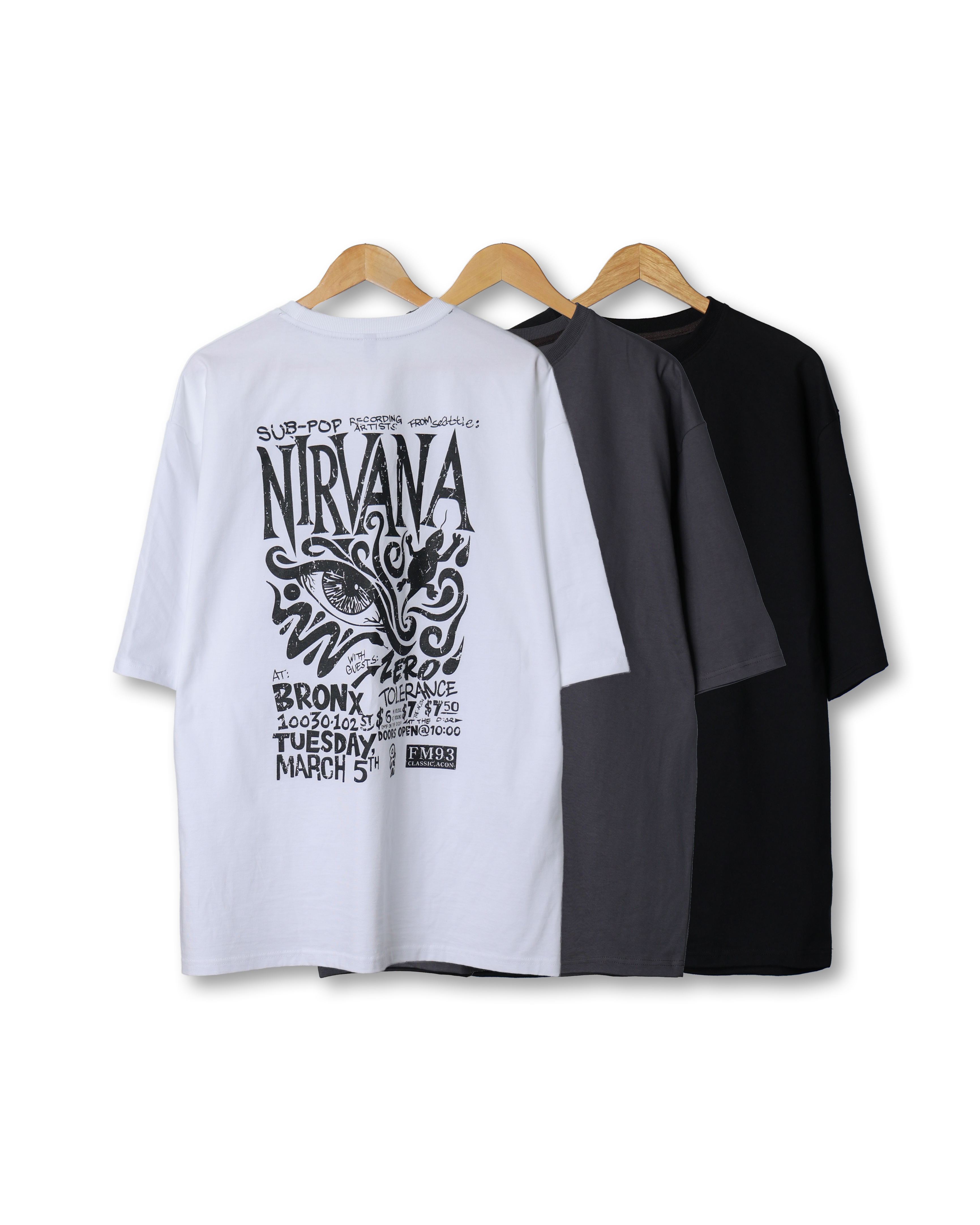 CONS NIRVANA Ethnic Back Over T Shirts (Black/Charcoal/Ivory)