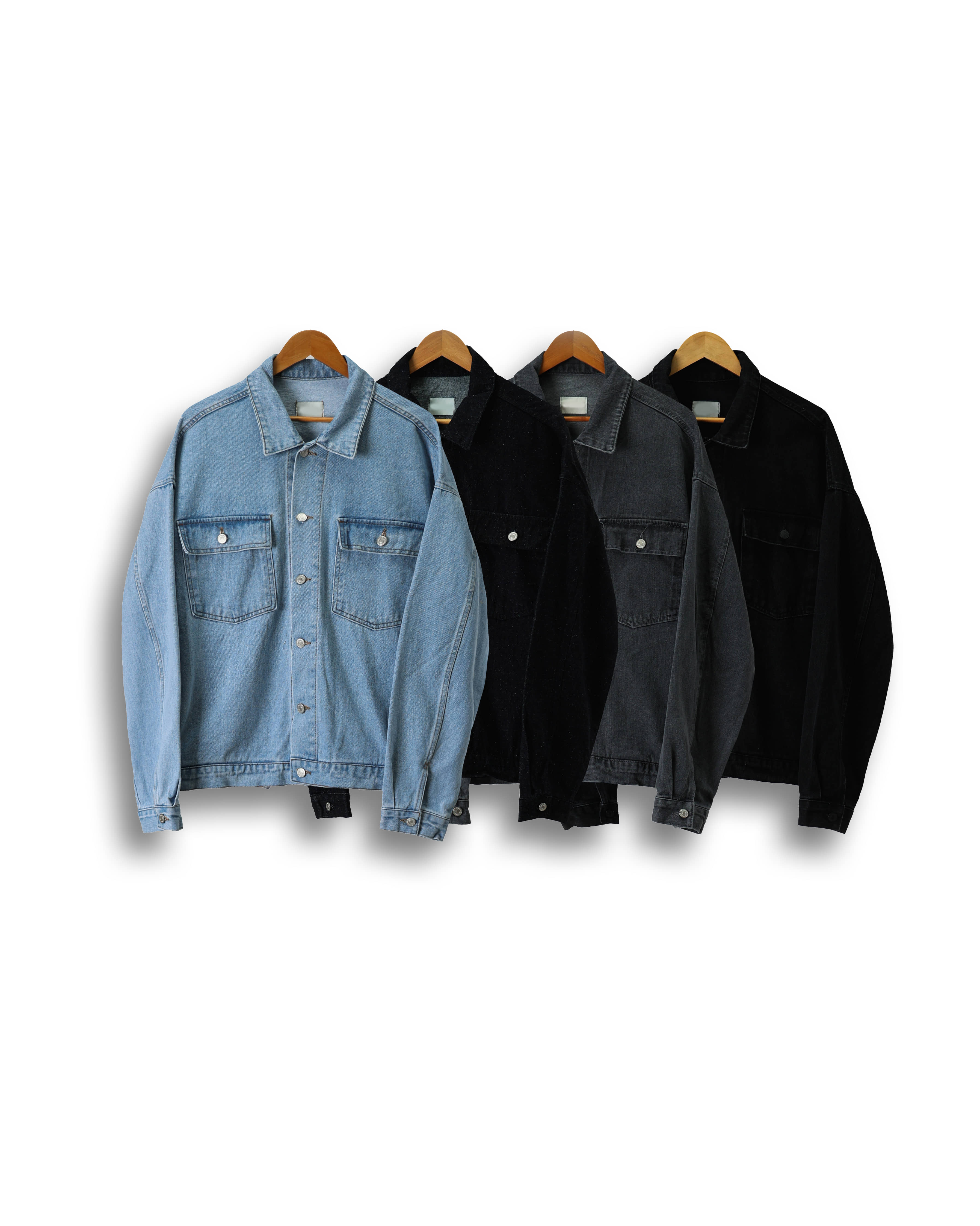 FREAKS Oversized Casual Denim Jacket (Black/Raw/Gray/Light Blue)