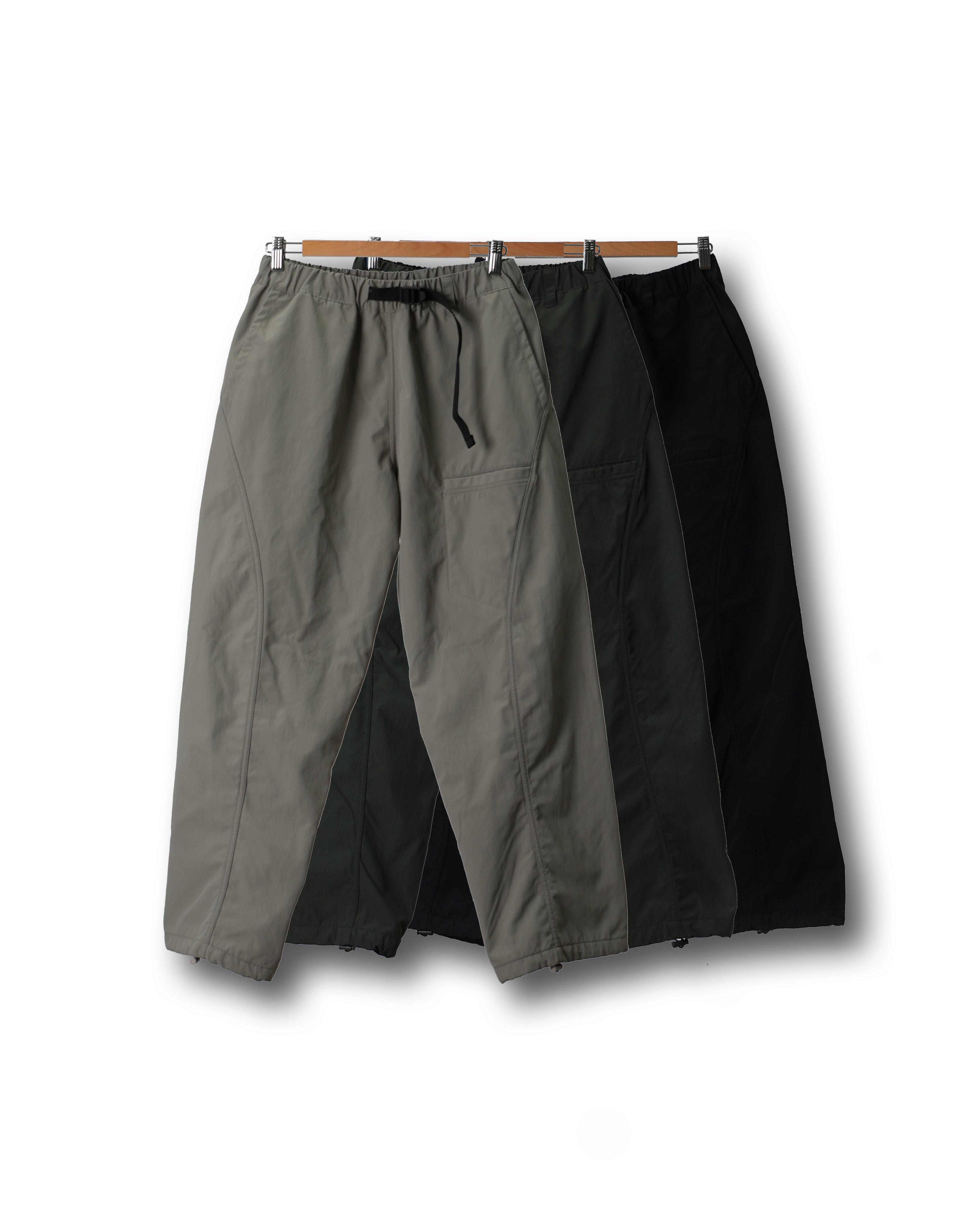 PECTOR Winter Curve Bonding Belted Pants (Black/Olive/Beige Gray)