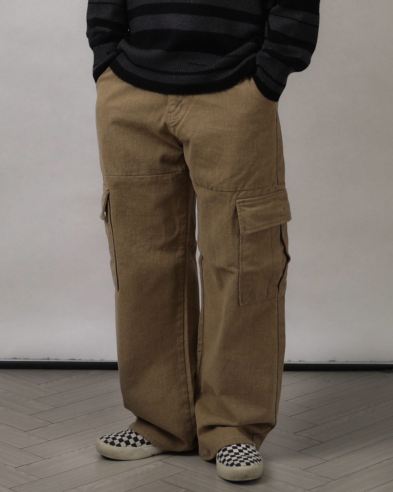 CLV 505 Peach Brushed Cargo Pants (Blue Gray/Beige)