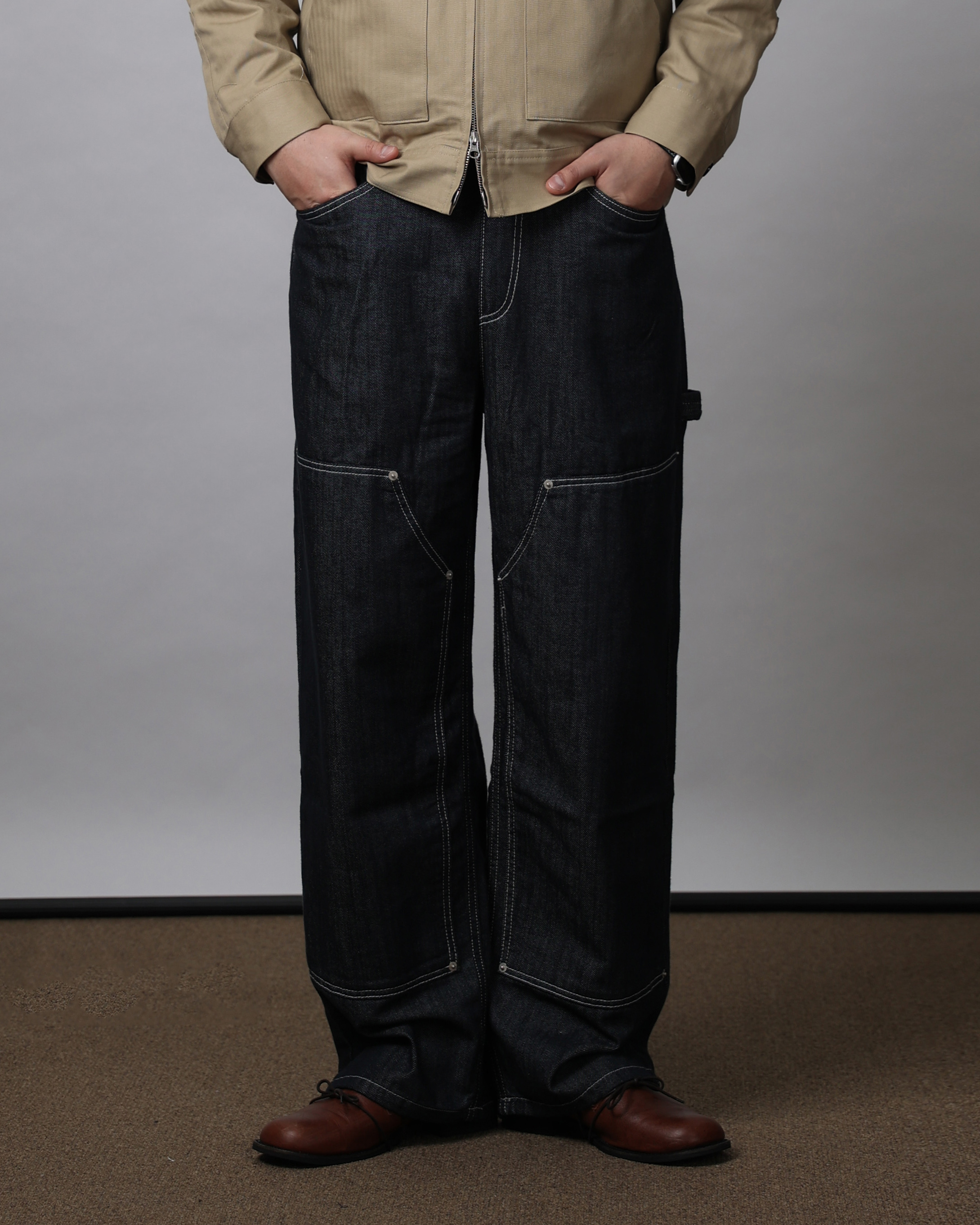 BYSTR 652 Double Carpenter Denim Pants (Blue/Cream) - 3차 리오더 (크림 3/5 배송예정)
