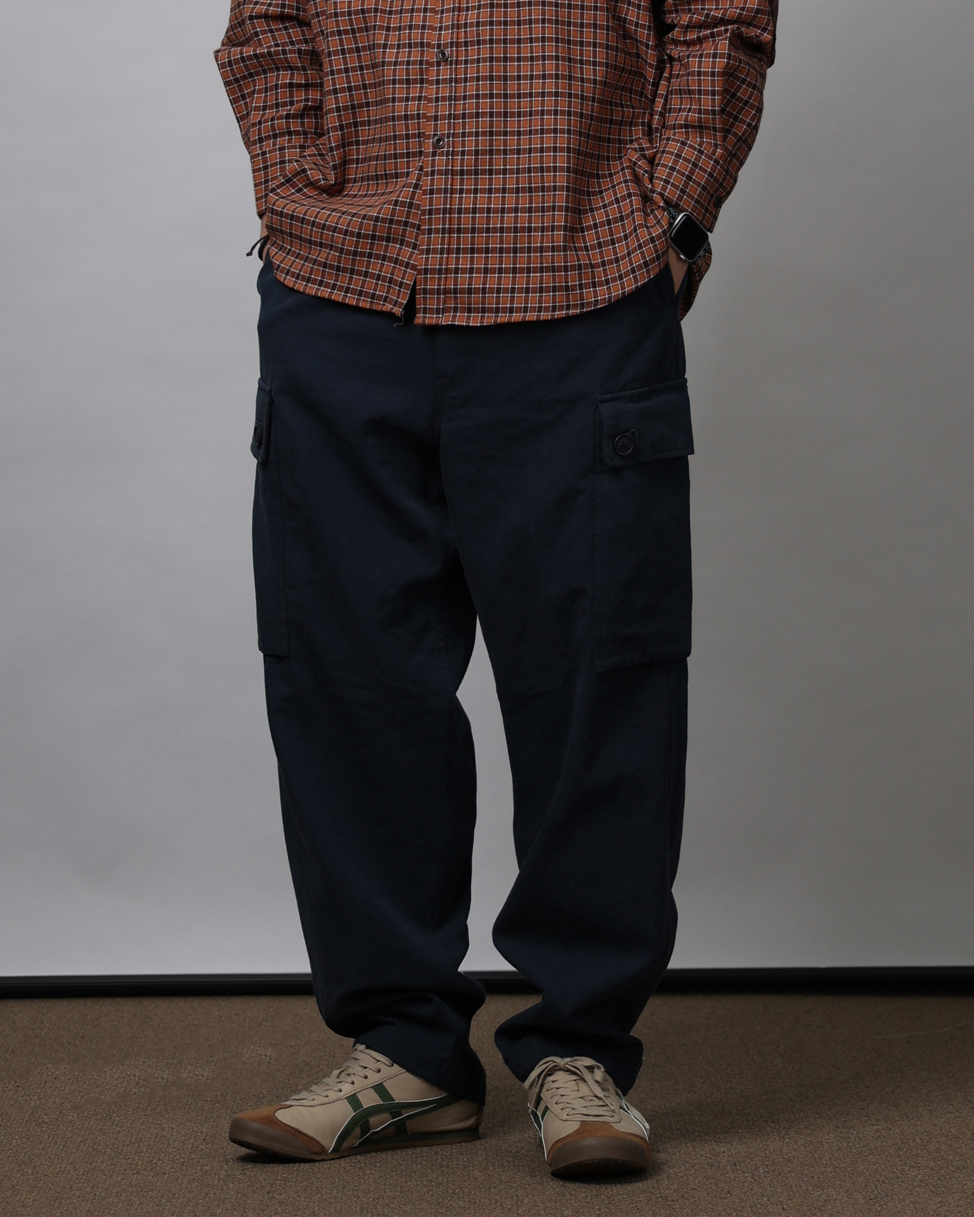 SPEC Relax Loose Tapered Cargo Pants (Navy/Olive/Beige)