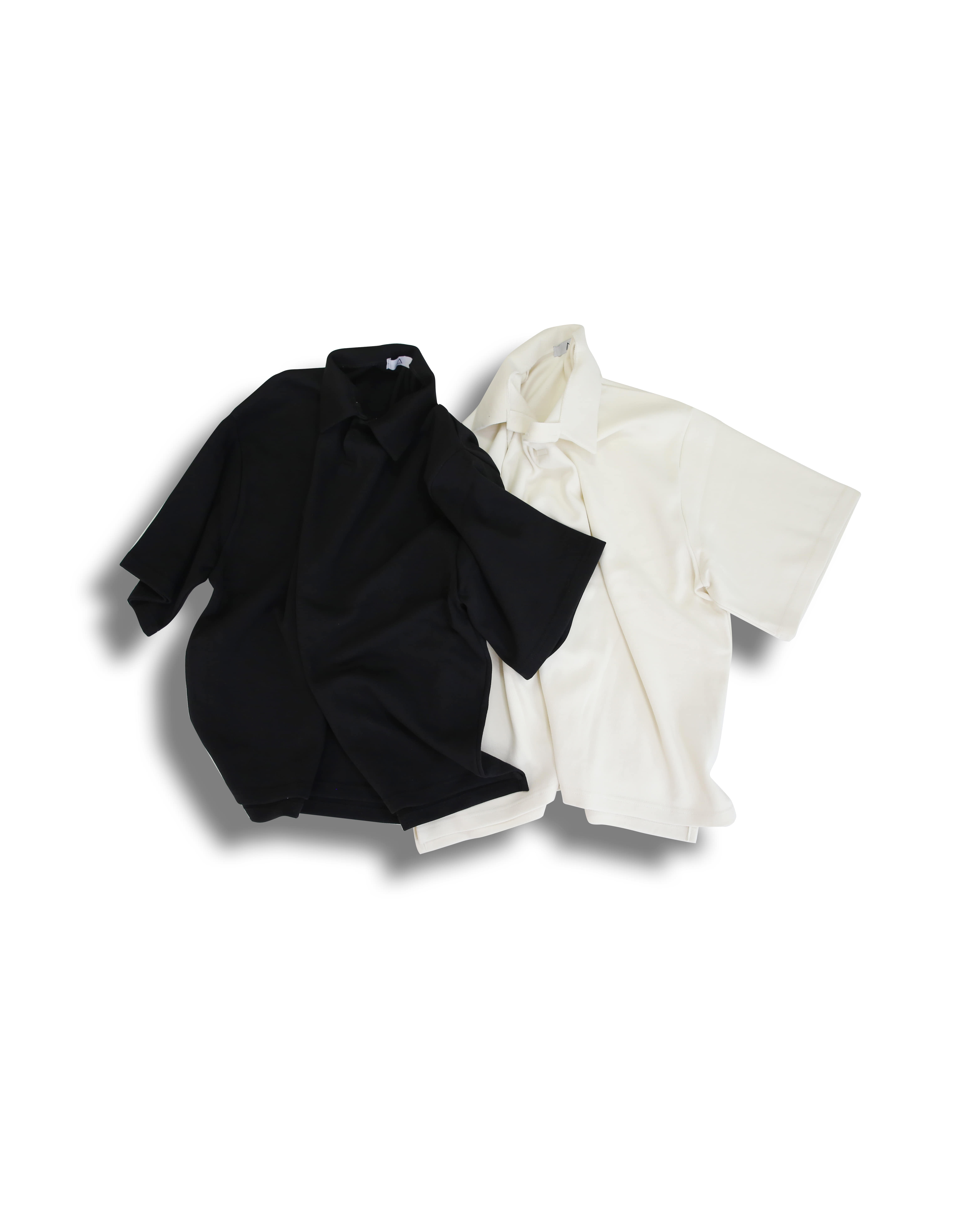Basic Oversize Collar T-Shirts (Black/Ivory/Yellow/Blue/Pink)