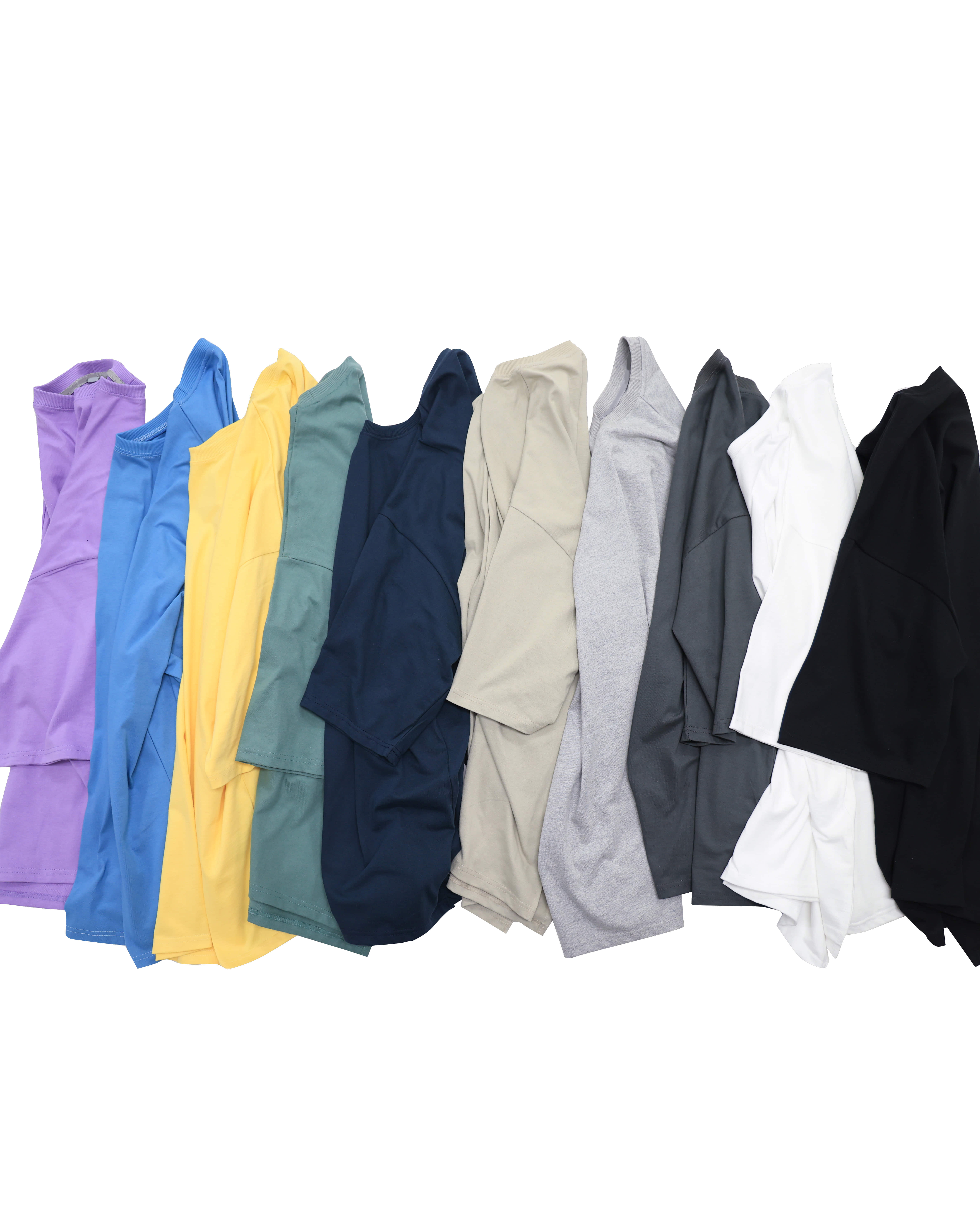 Box Fit Basic T-Shirts (Black/Charcoal/Navy/Gray/Beige/Purple/Blue/Green/Yellow/White)
