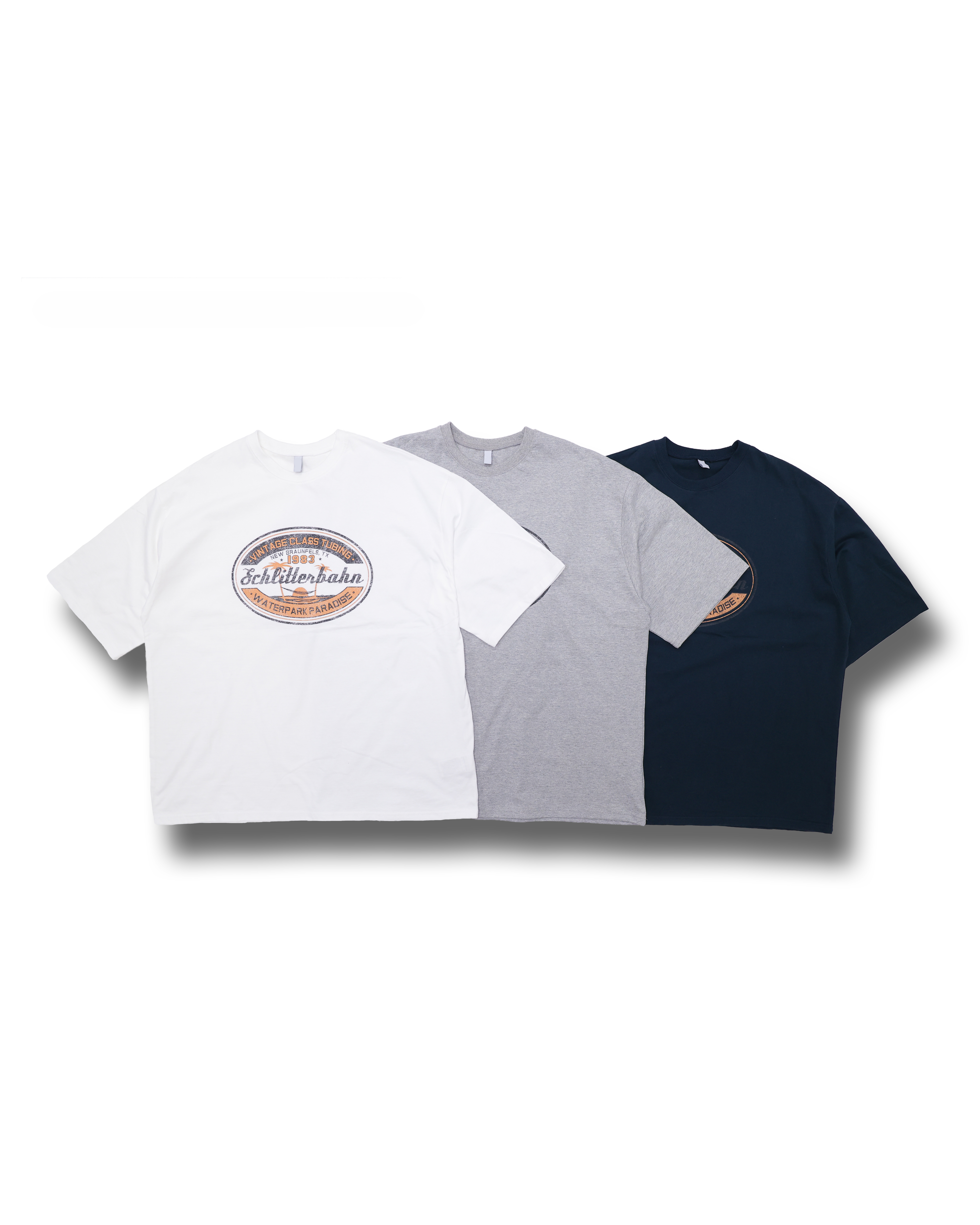 Classic Vintage Printed T Shirts (Navy/Gray/Ivory)