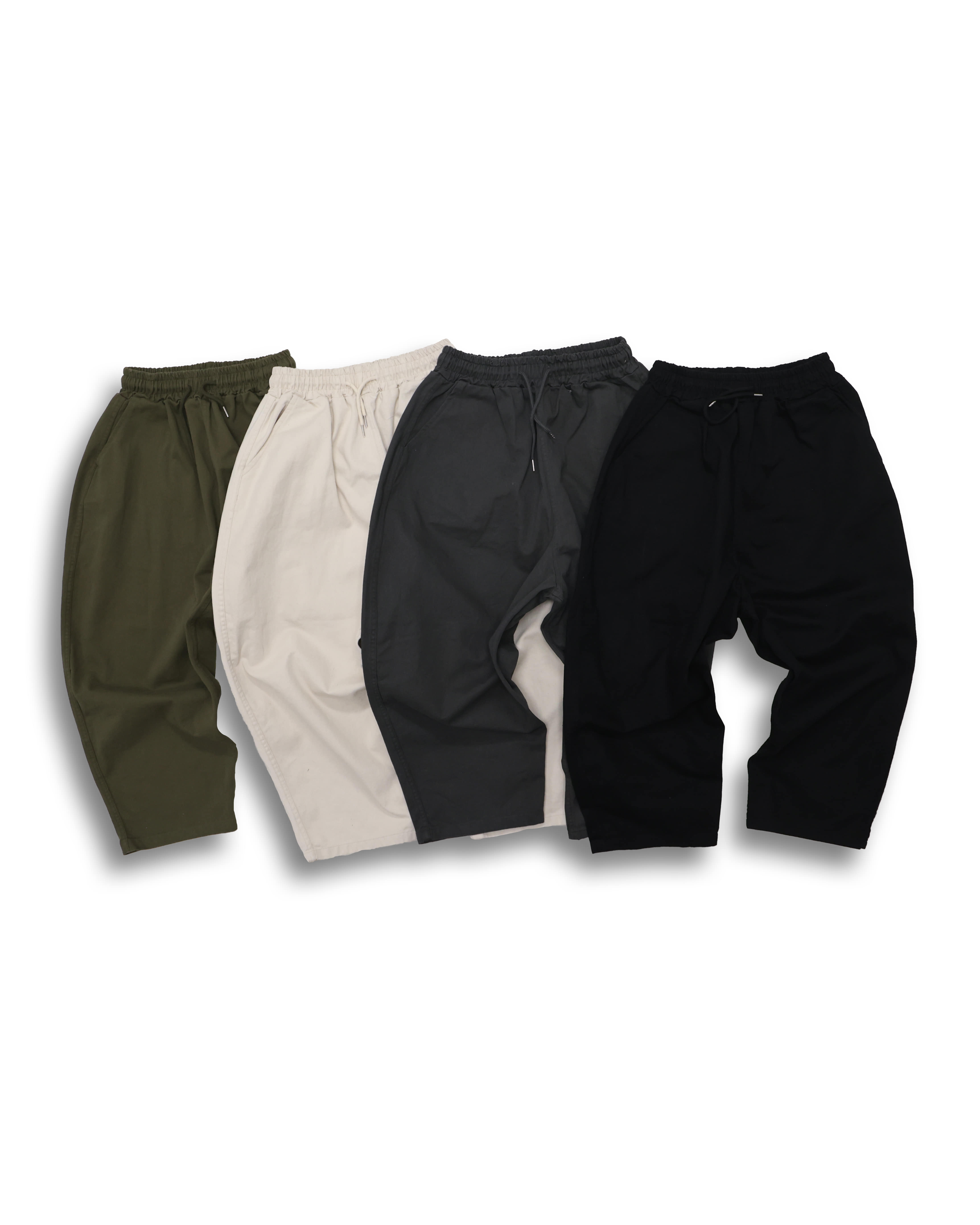 PERCENT Basic Crop Balloon Pants (Black/Charcoal/Khaki/Cream)