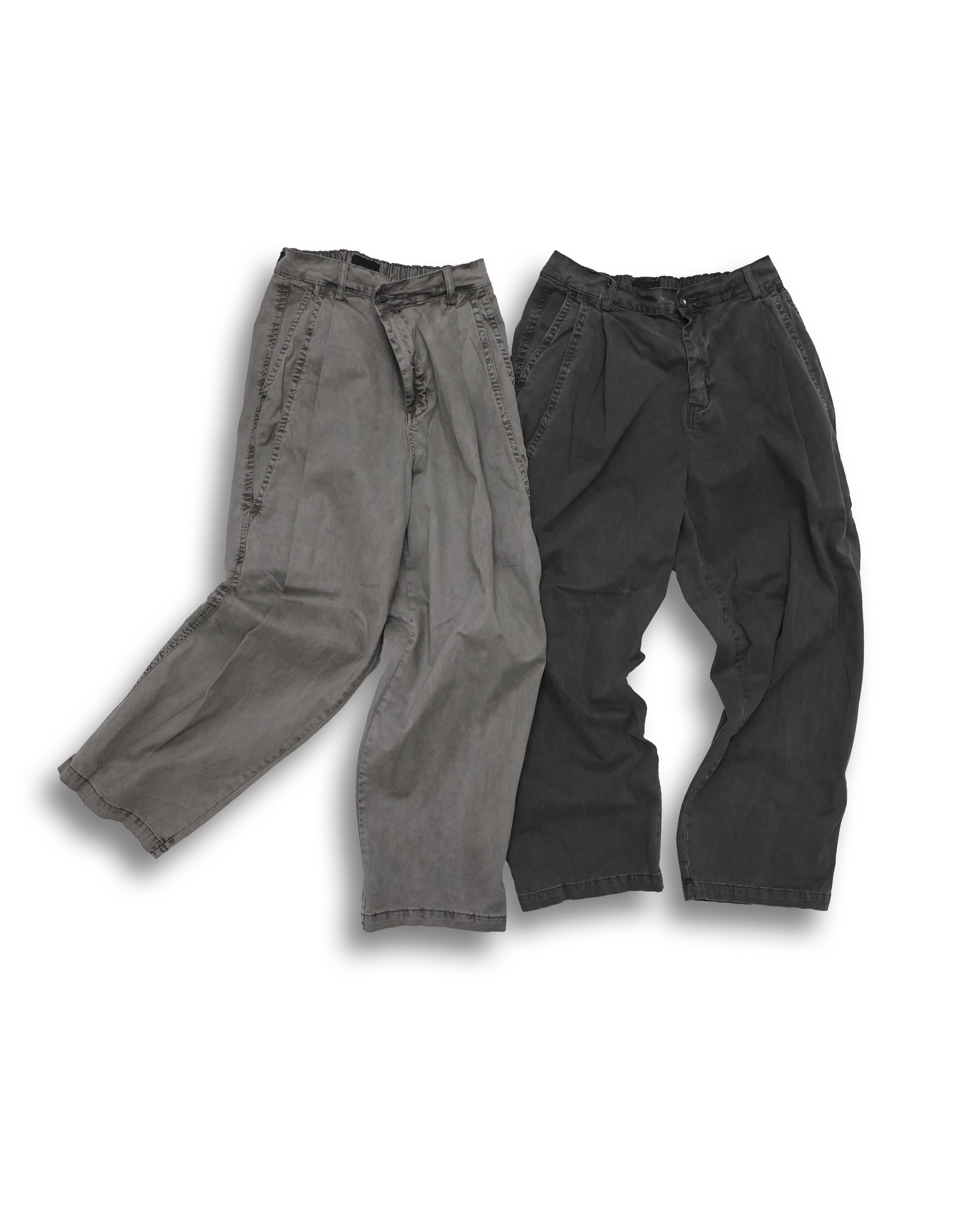 Double Pocket Pigment Wide Pants (Charcoal/Gray)