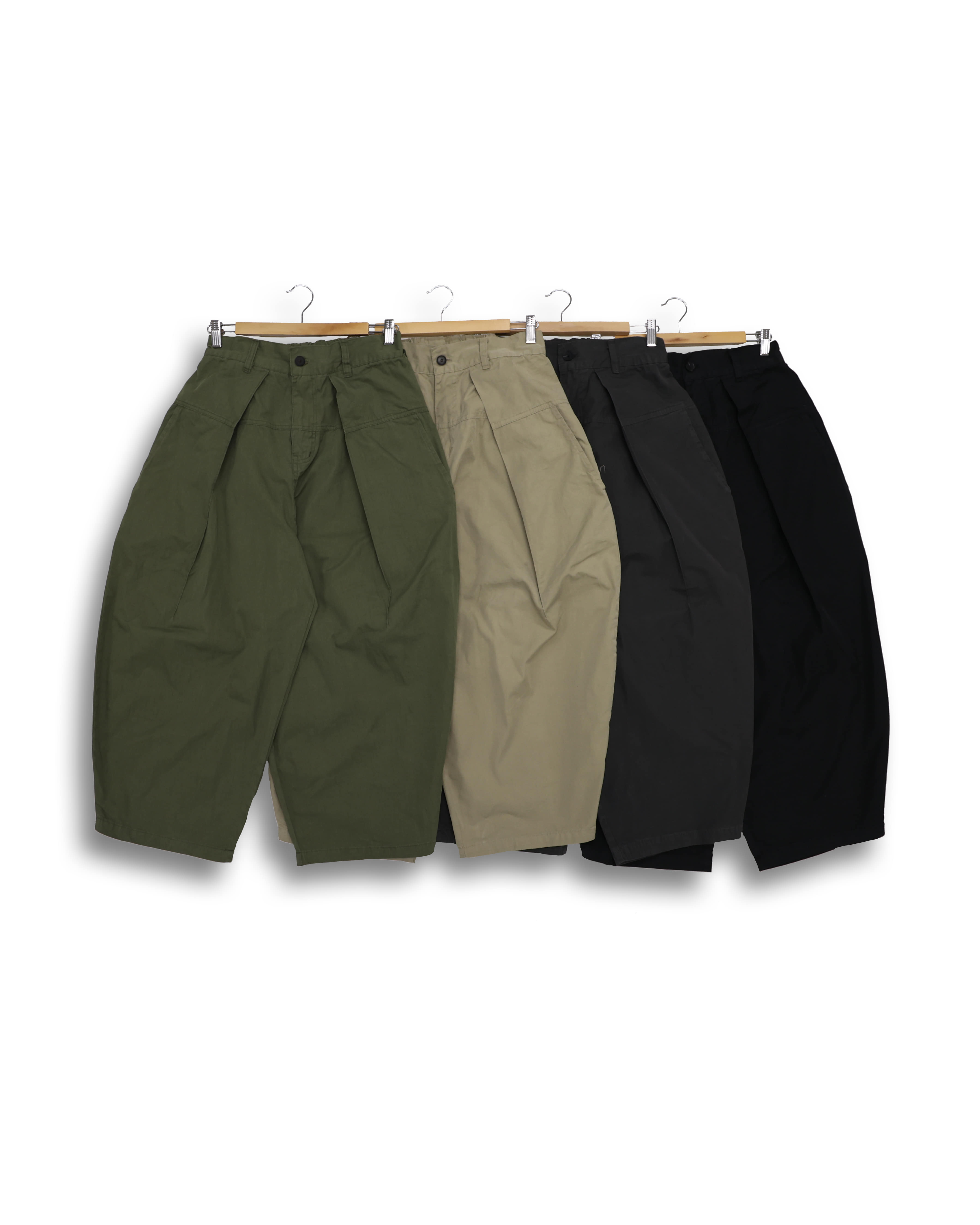RAM Flap Tuck Crop Wide Pants (Black/Charcoal/Khaki/Beige)