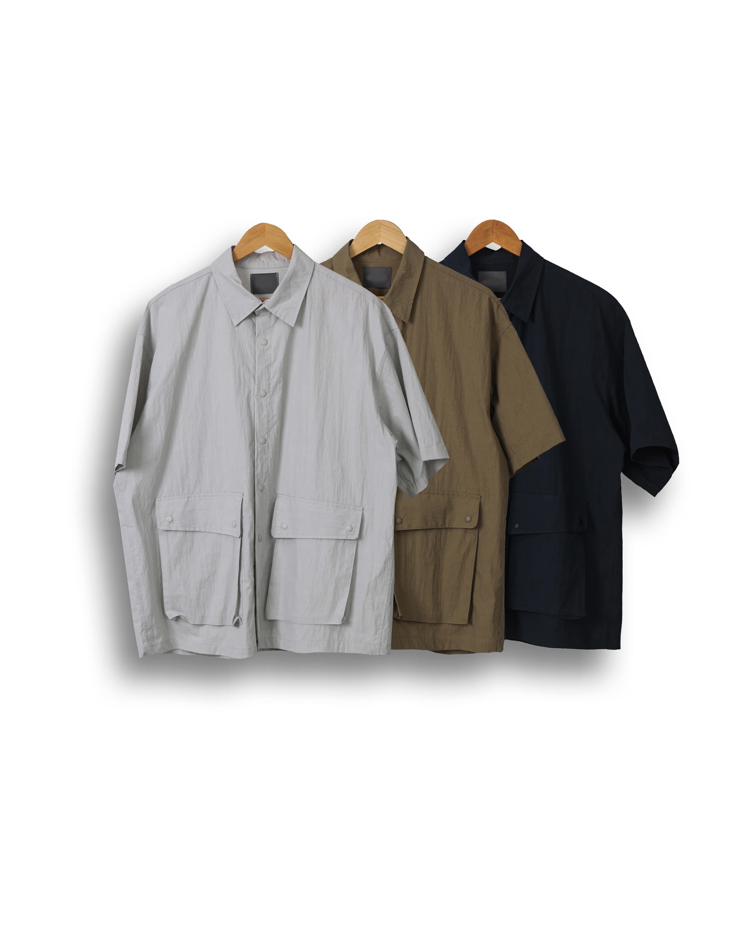 ANSWER CN Wide Pocket Half Shirts (Navy/Khaki/Gray)