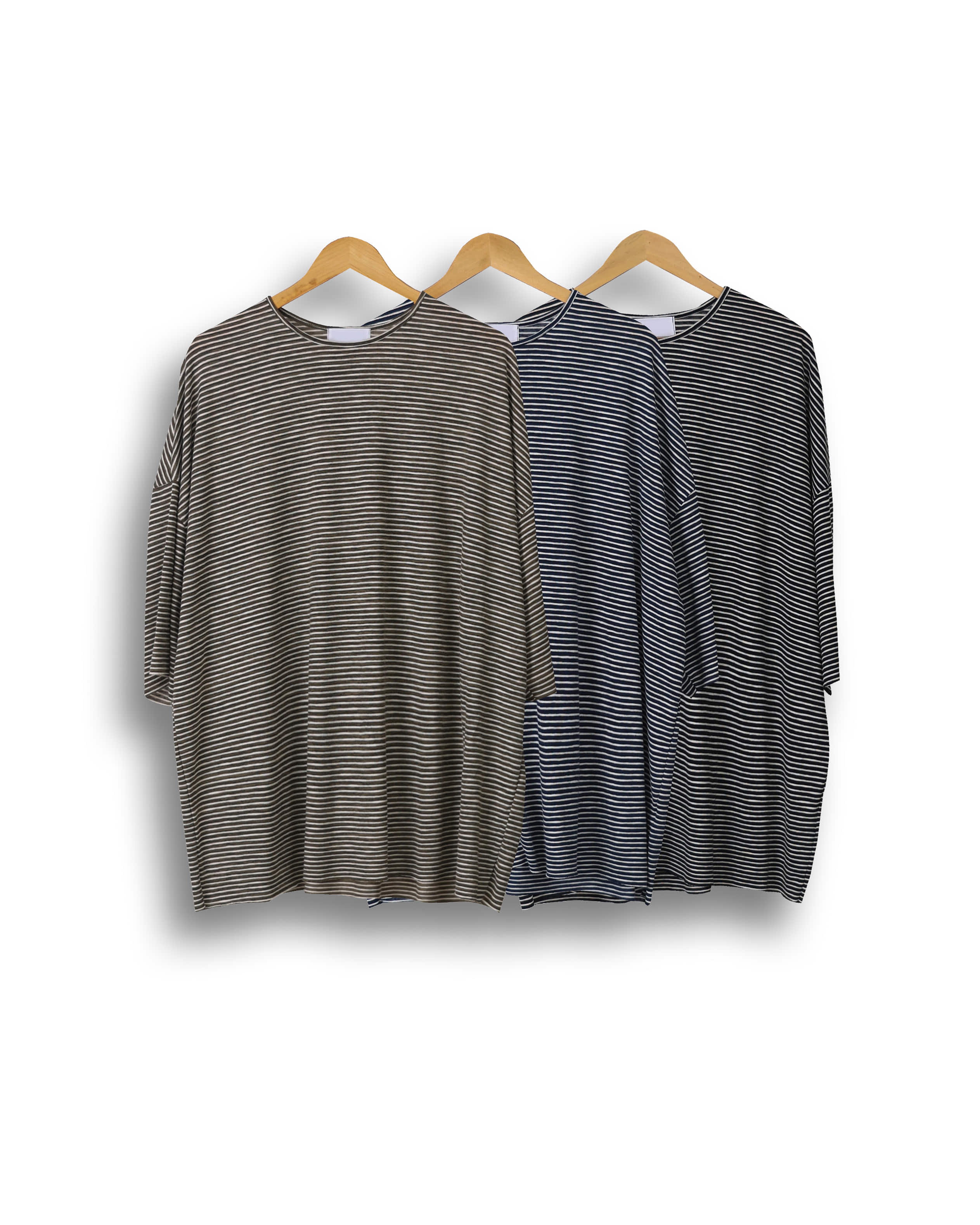 NEWOR Stripe Cutting Light T Shirts (Black/Navy/Khaki)