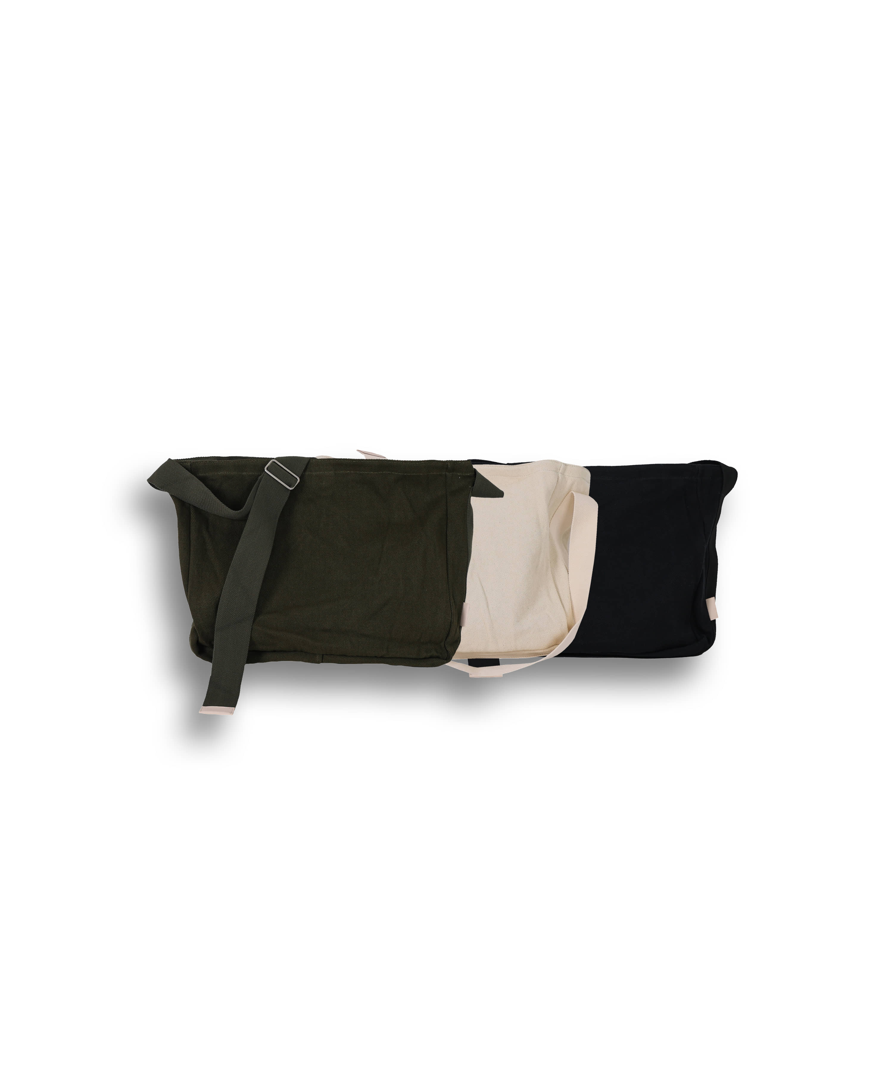 8120 Heavy Cotton Cross Bag (Black/Khaki/Ivory)