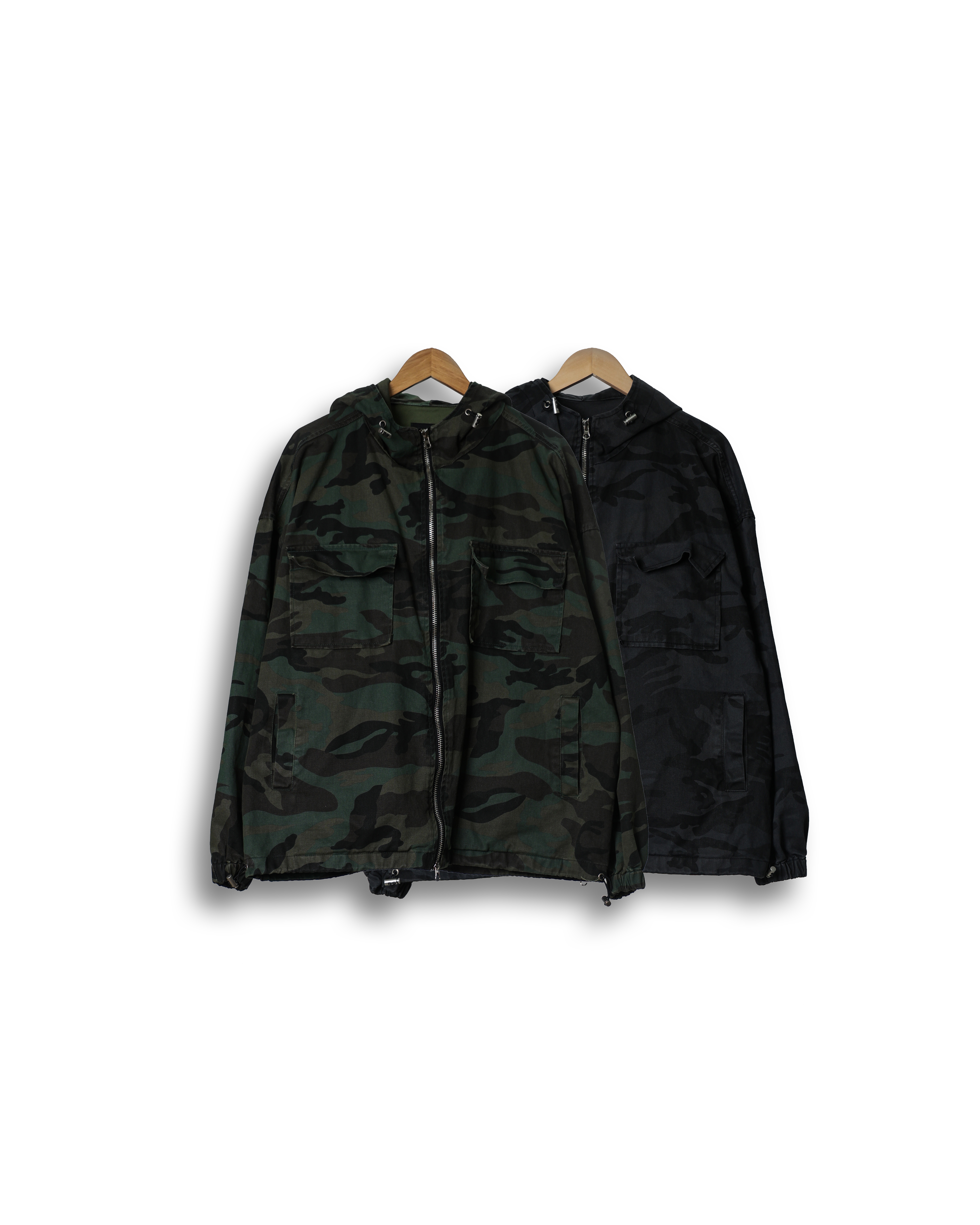 MIPI Camo Military Over Hoodie Jacket (Charcoal/Khaki)