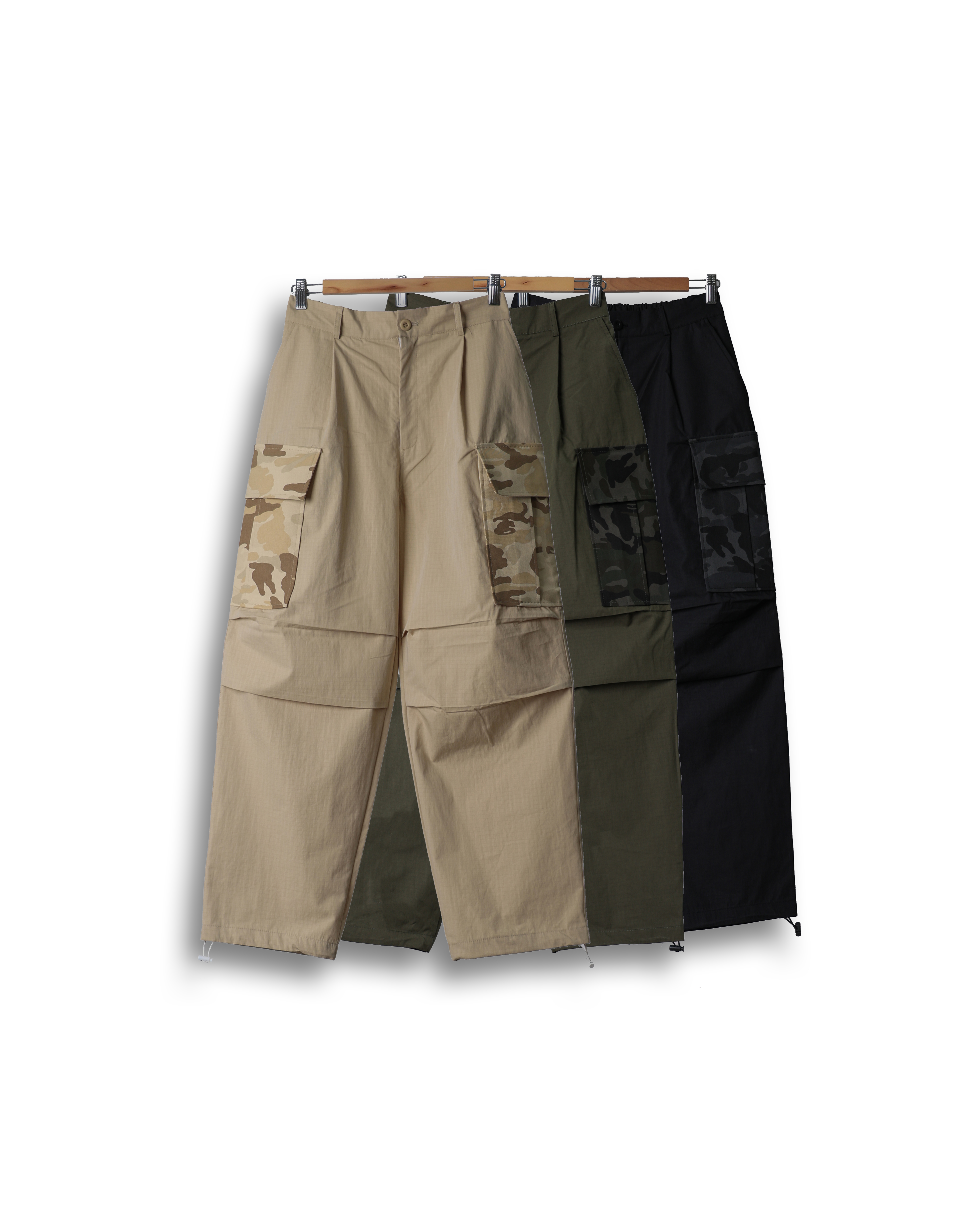 LIBRET Camo Pocket Detailing Mil Pants (Black/Khaki/Beige)