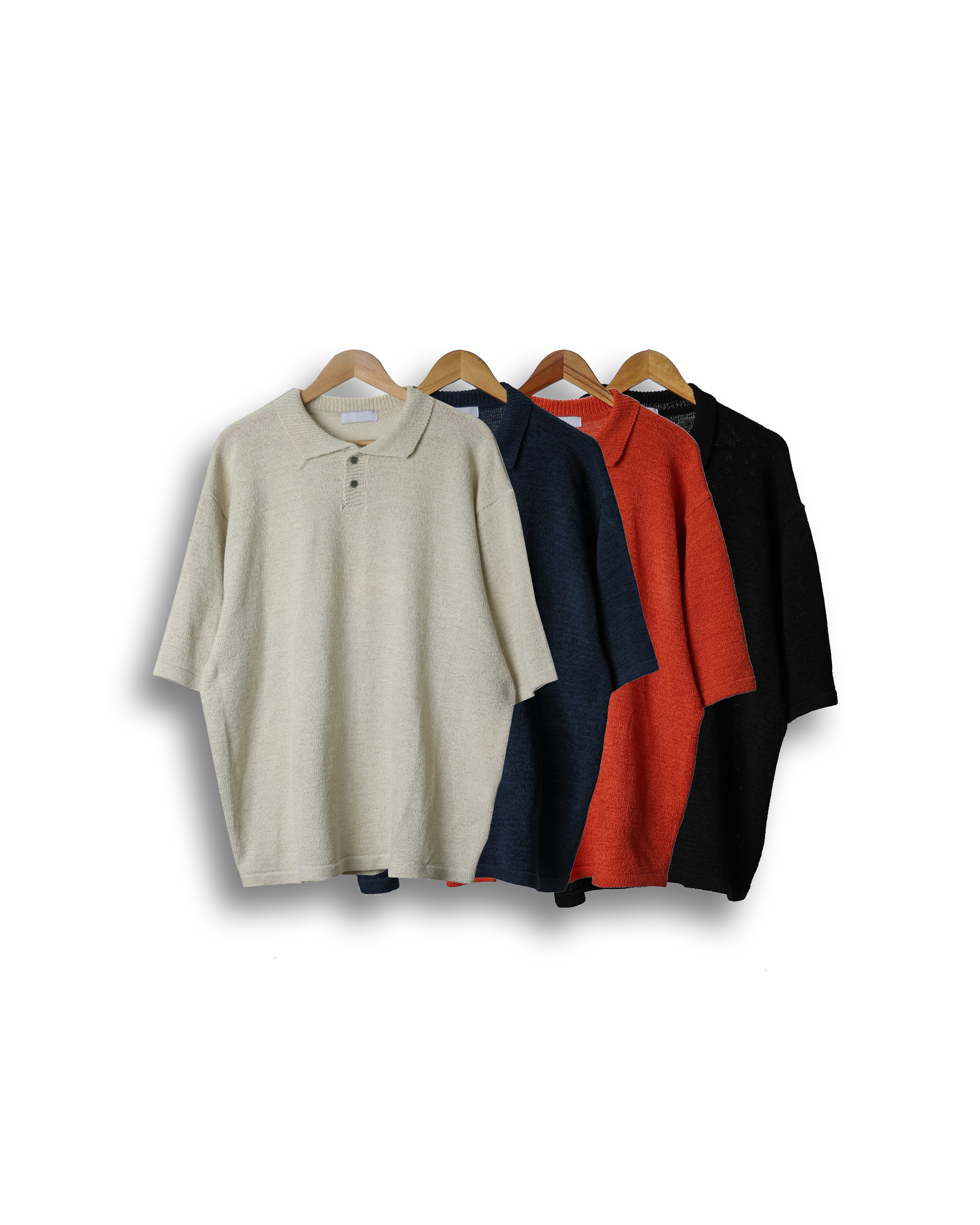 CONS Soft Towel Over Collar Half Shirts (Black/Navy/Orange/Oatmeal)