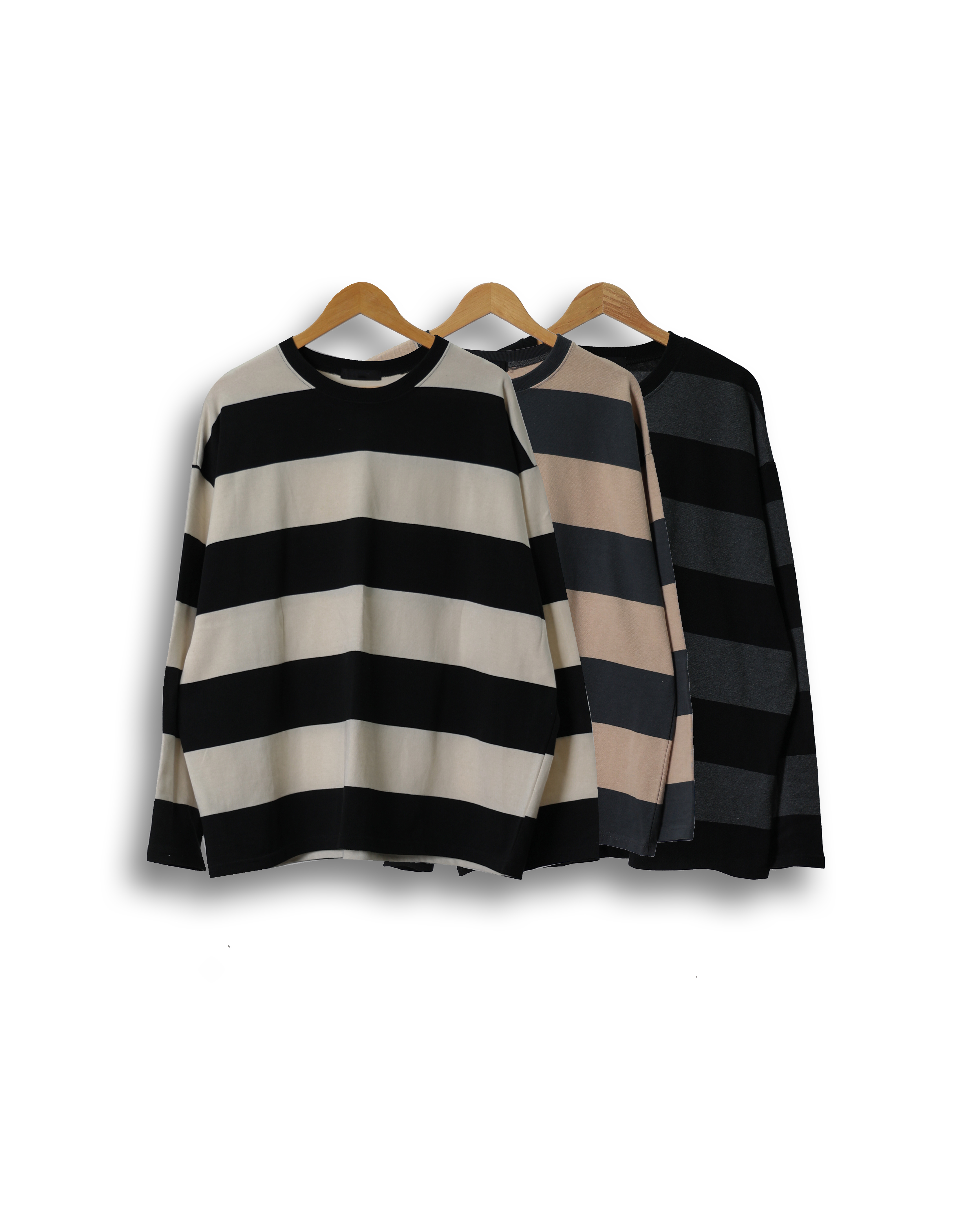 ALWAY Daily Bold Stripe Long Sleeves (Black Charcoal/Black Ivory/Navy Beige)