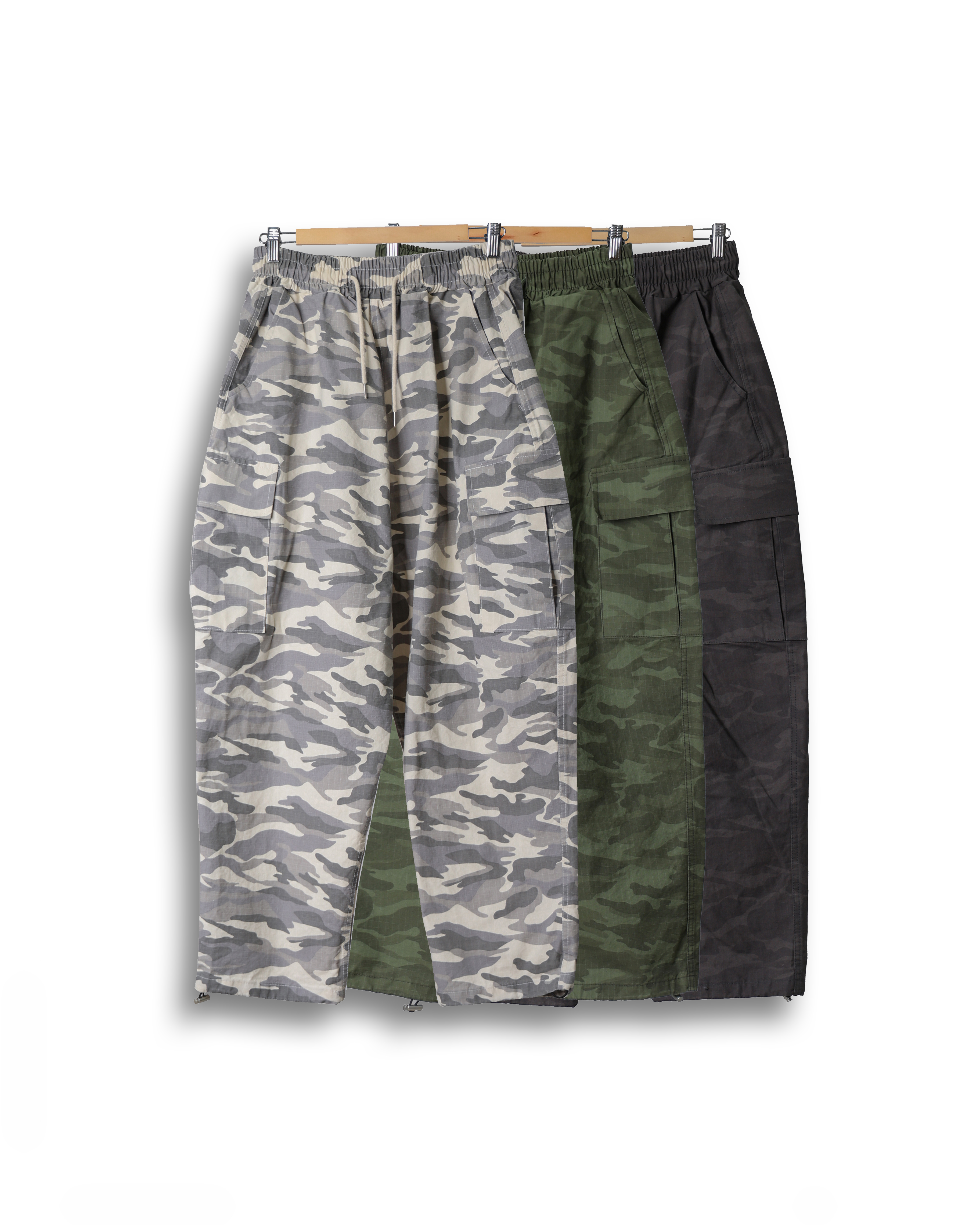 PERSNT Mil Camo Pattern Balloon Pants (Black/Olive/Beige)