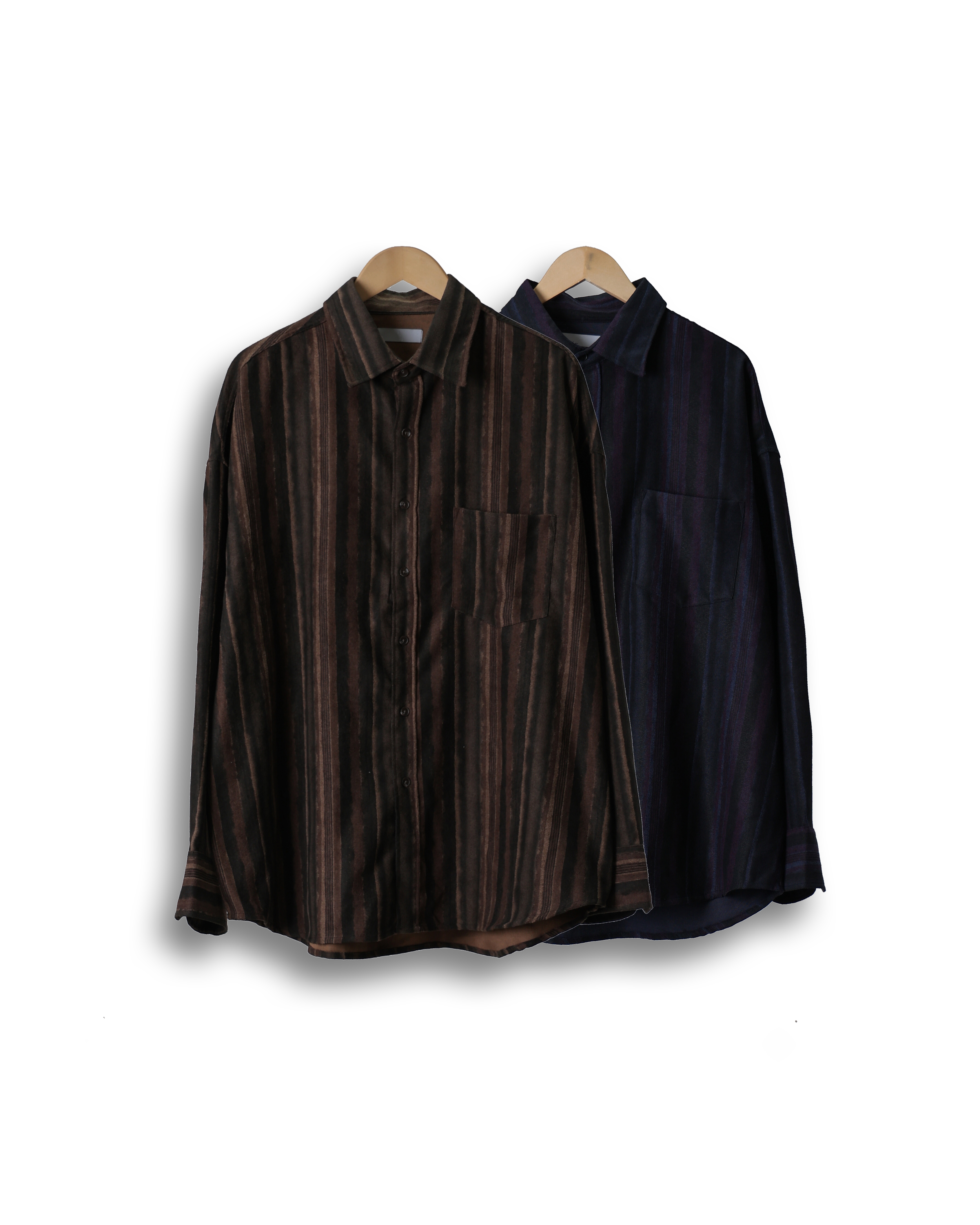 CONS Paint Brushed Stripe Over Shirts (Black/Brown)
