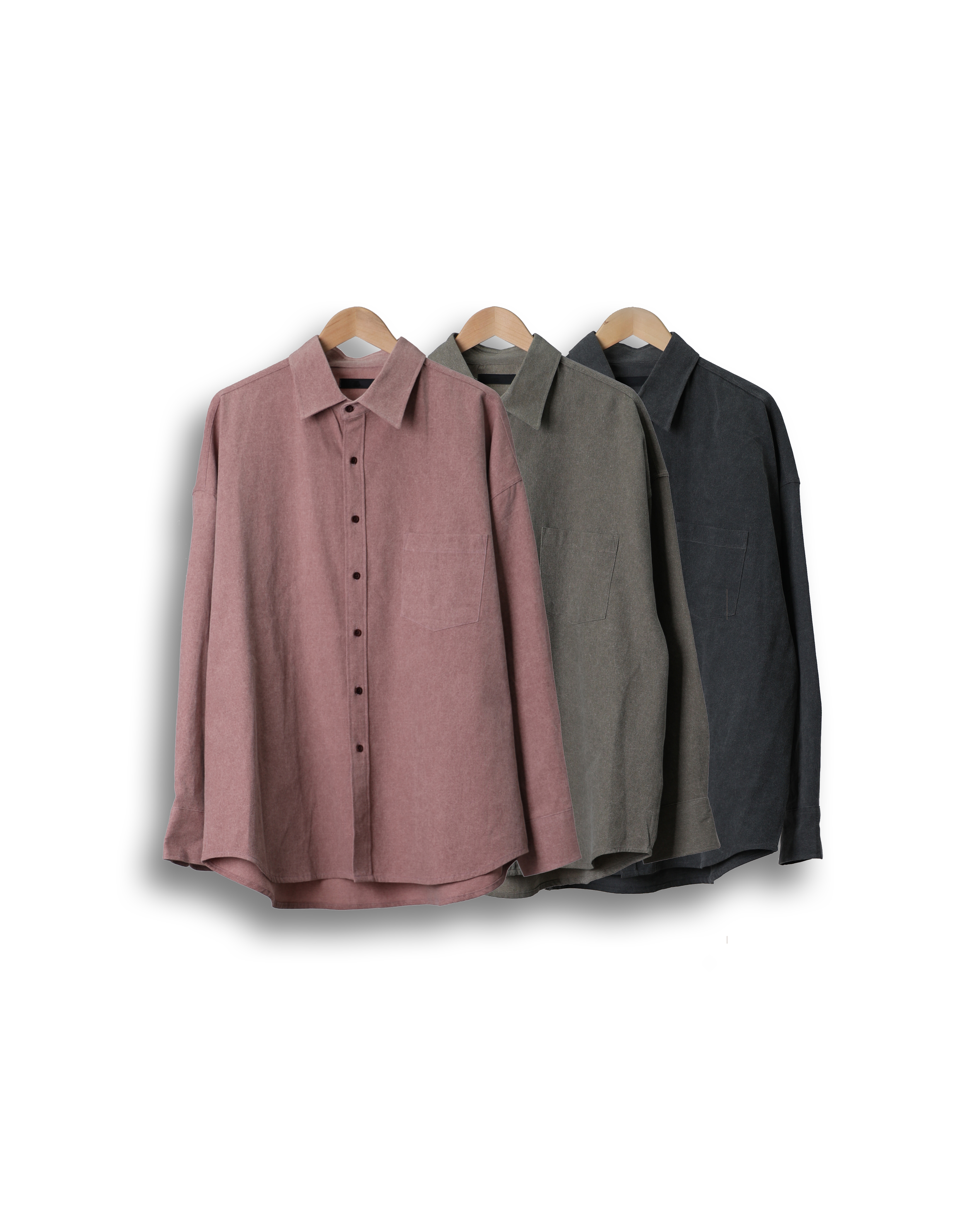OTHER 362 Pigment Easy Over Shirts (Charcoal/Khaki Brown/Pink)