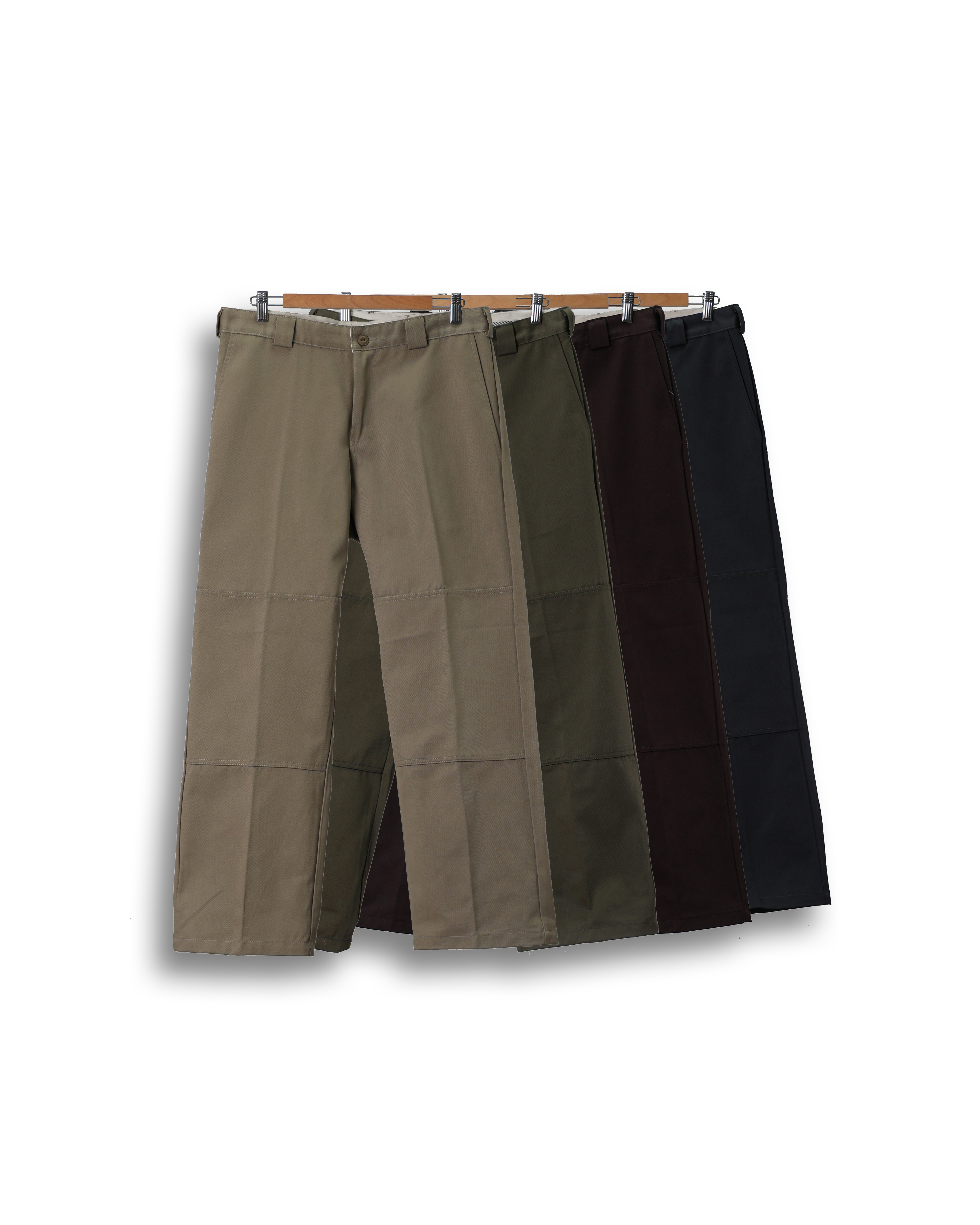 12WELVE Double Knee Classy Wide Pants (Charcoal/Brown/Olive/Beige)