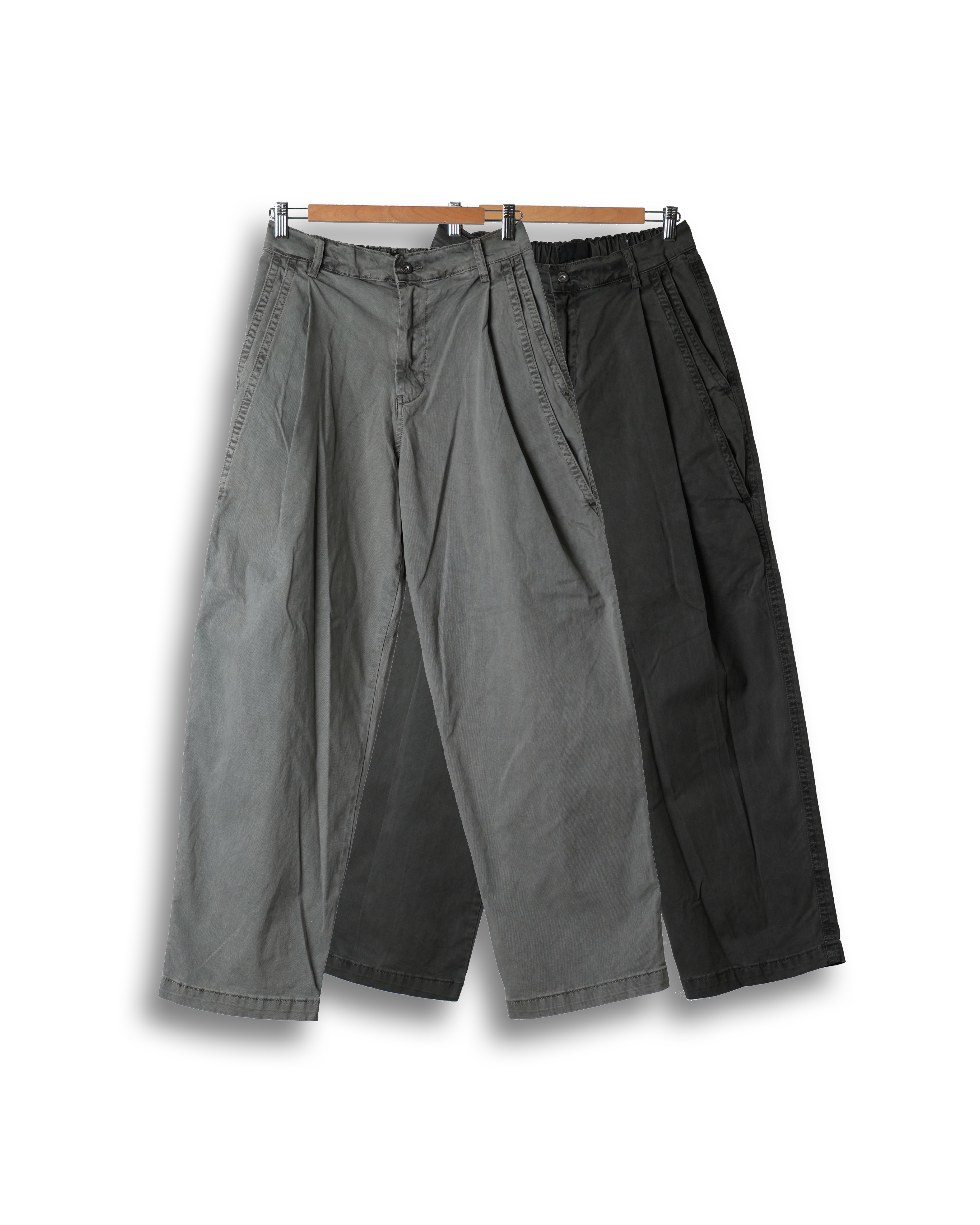RPEN Double Pocket Pigment Wide Pants (Charcoal/Olive Gray)