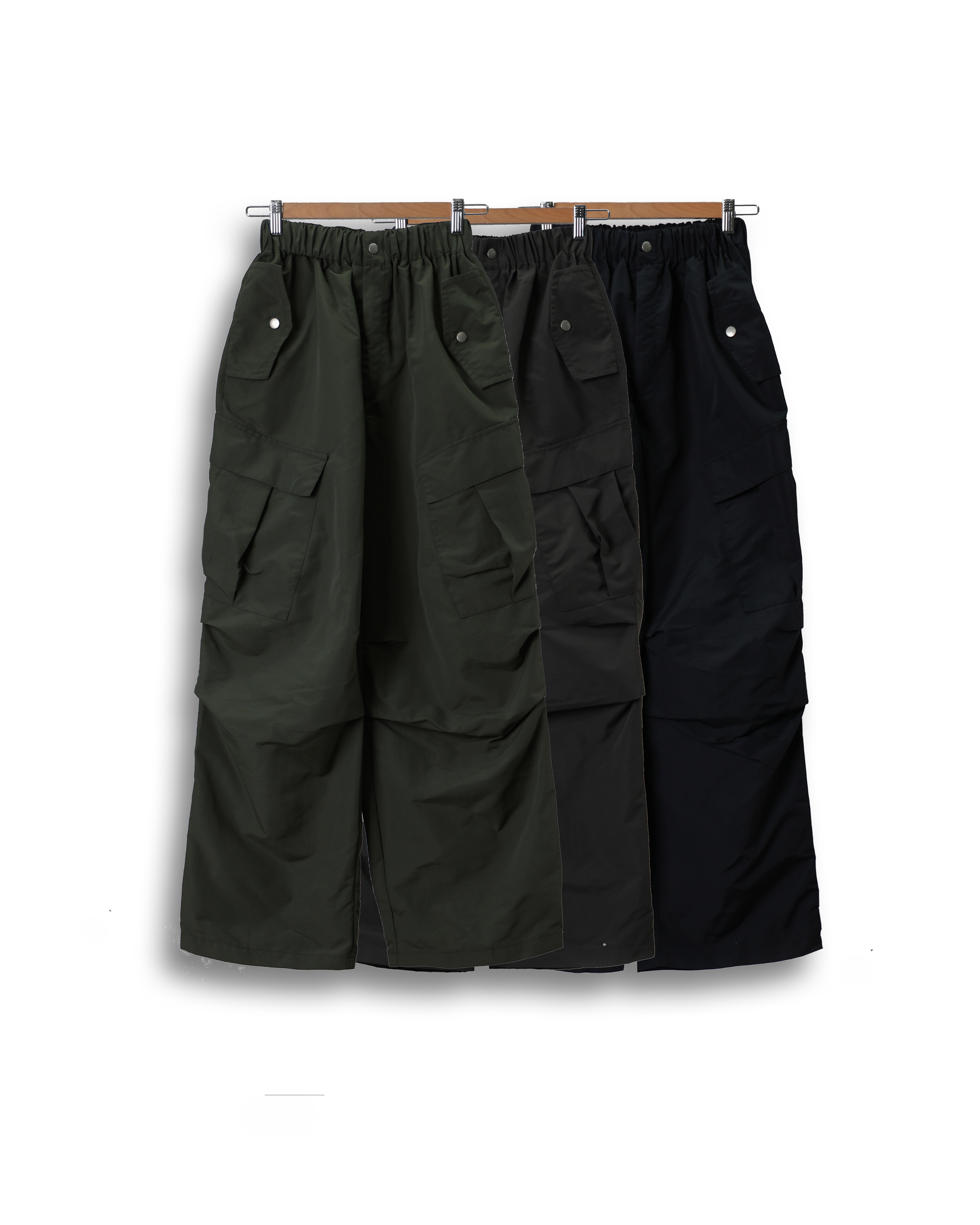 MILI Mail Nylon Cargo Para Pocket Pants (Black/Charcoal/Olive)