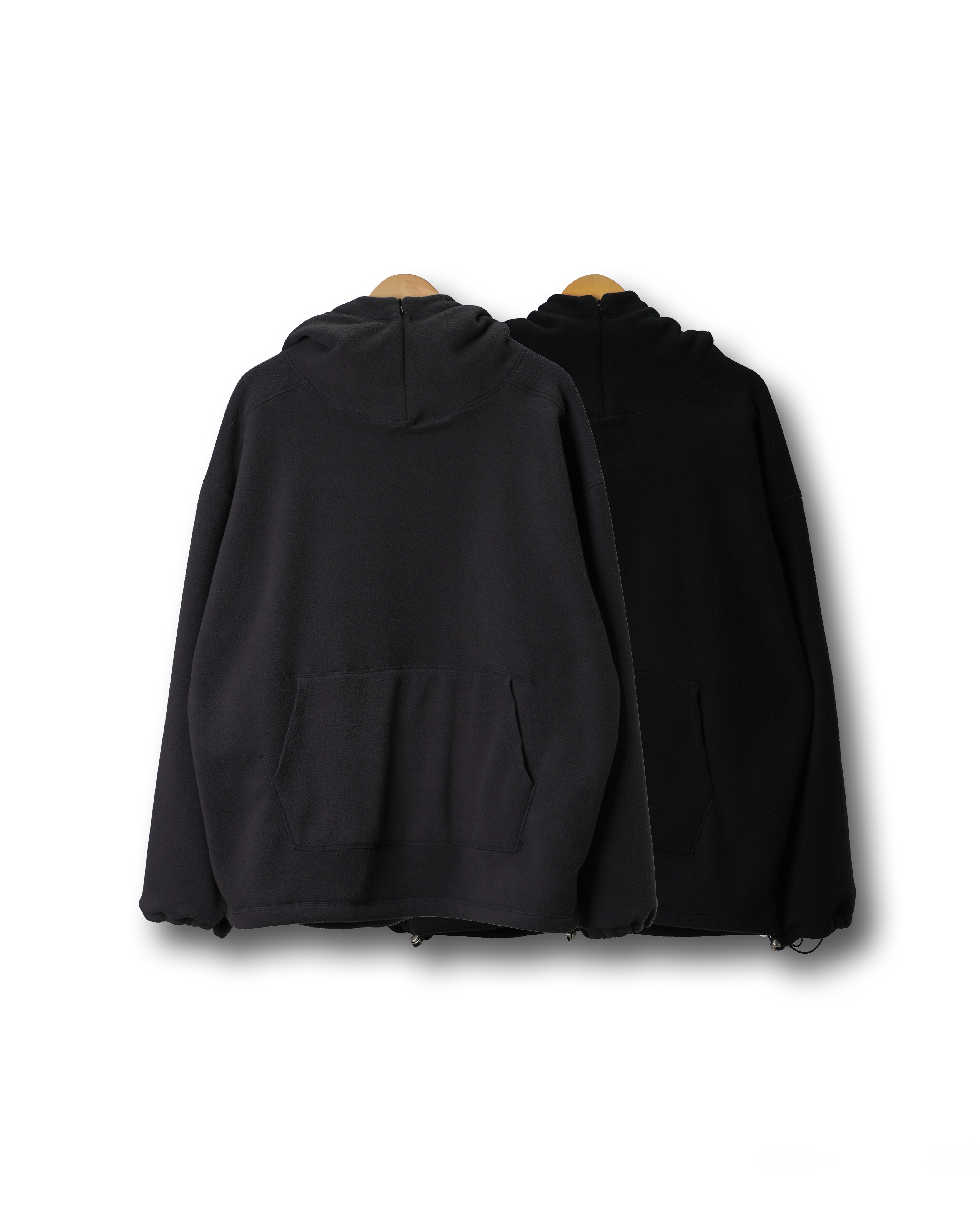 CONS Fleece Maxi String Anorak Hoodie (Black/Charcoal)