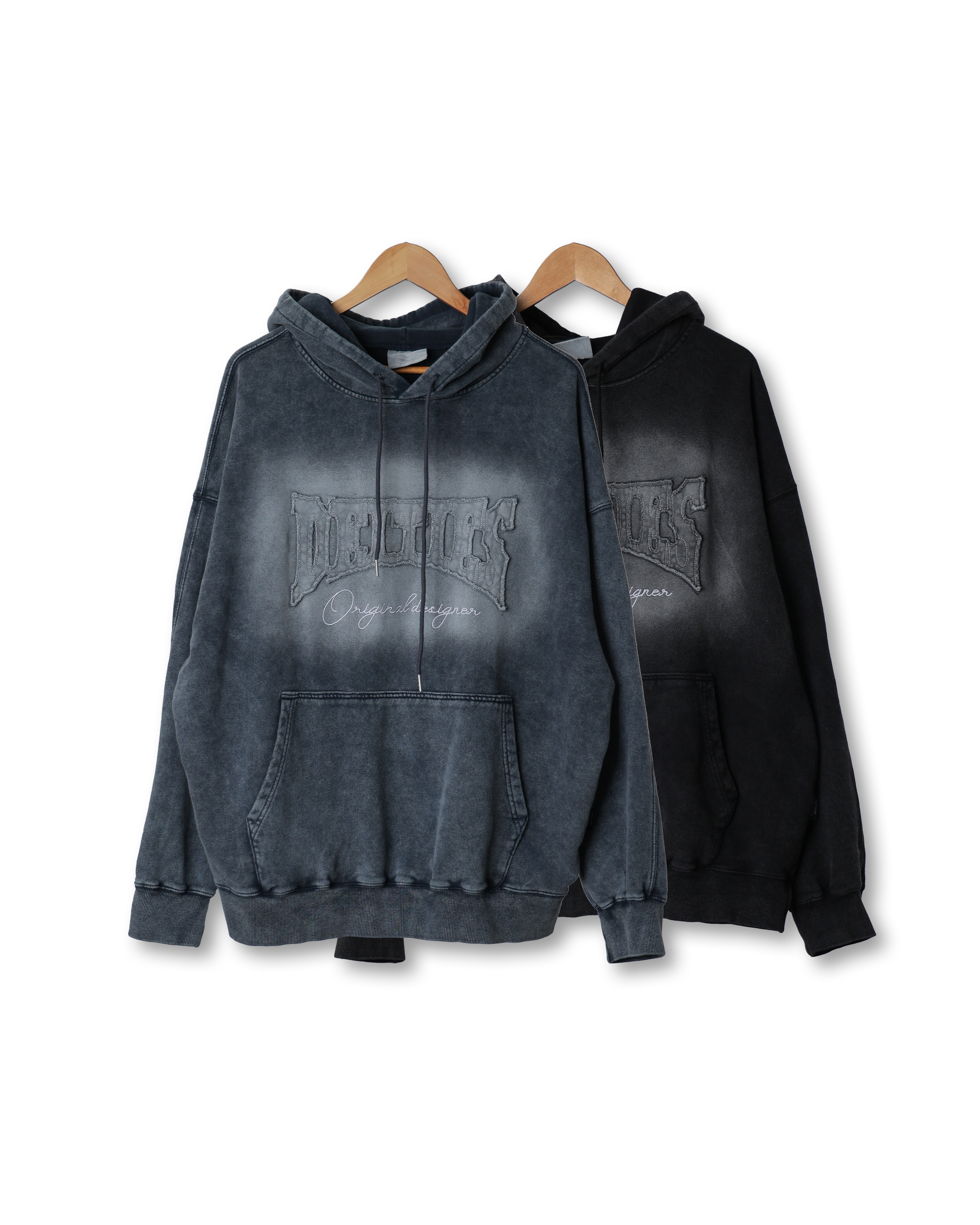 CLER Snow Dyeing Vintage Over Hoodie (Charcoal/Navy)
