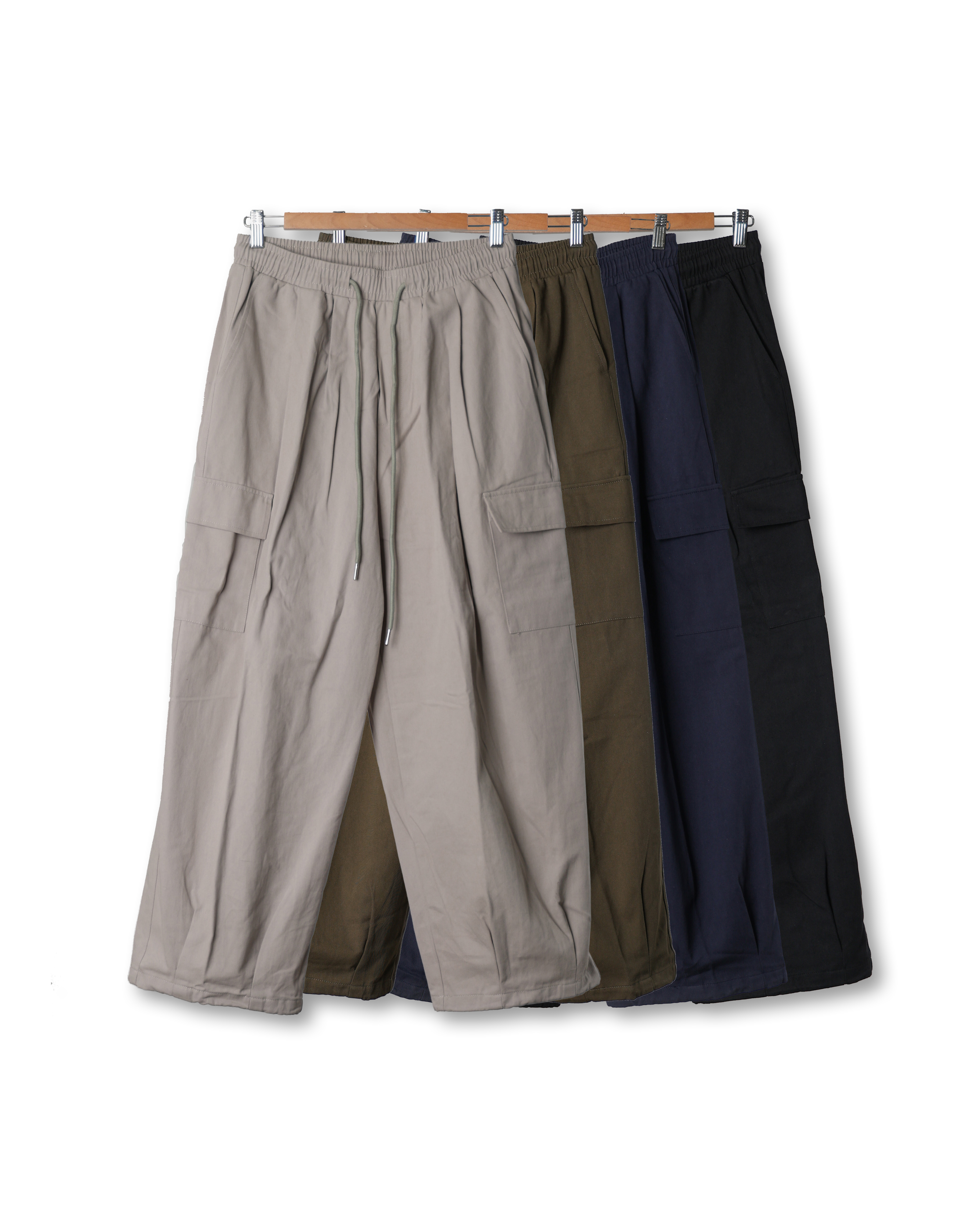 N.V.S Big Cargo Wide Cotton Pants (Black/Gray/Navy/Olive)