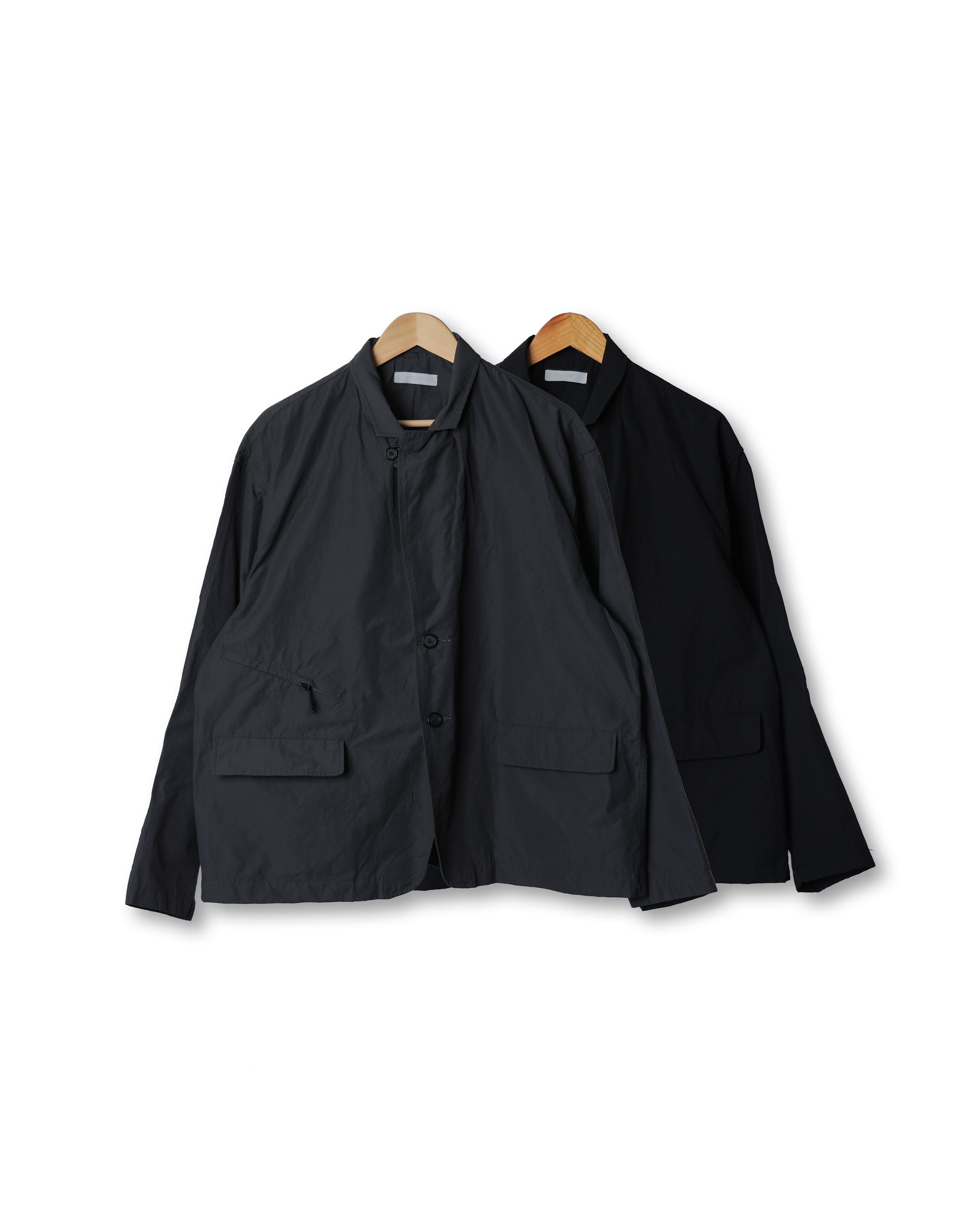 SPEC L.W Casual Nylon Blazer Jacket (Black/Charcoal)