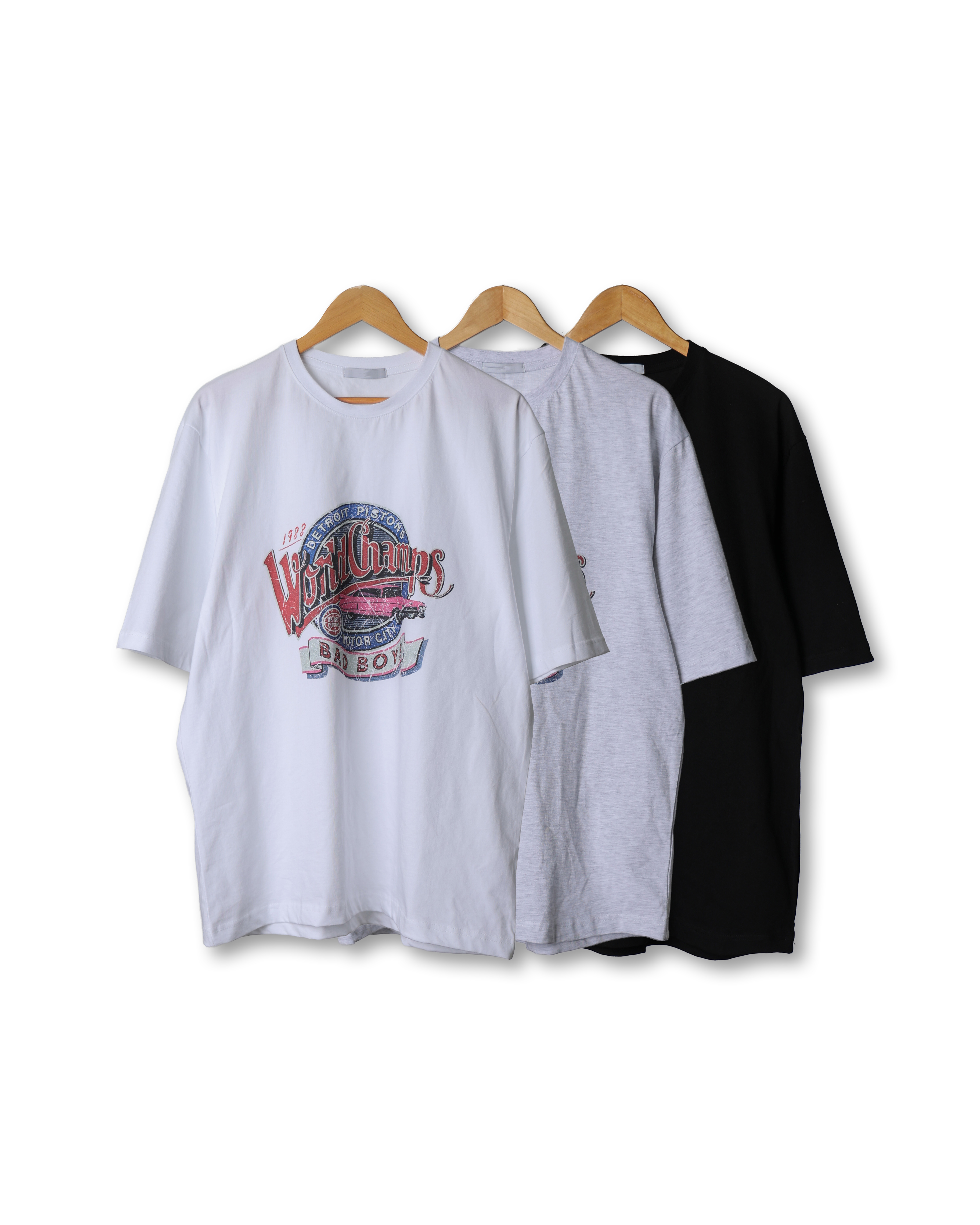 BOLLW WORLD CHAMPS Vintage T Shirts (Black/Light Gray/White) - 2차 리오더 (5/14 배송예정)