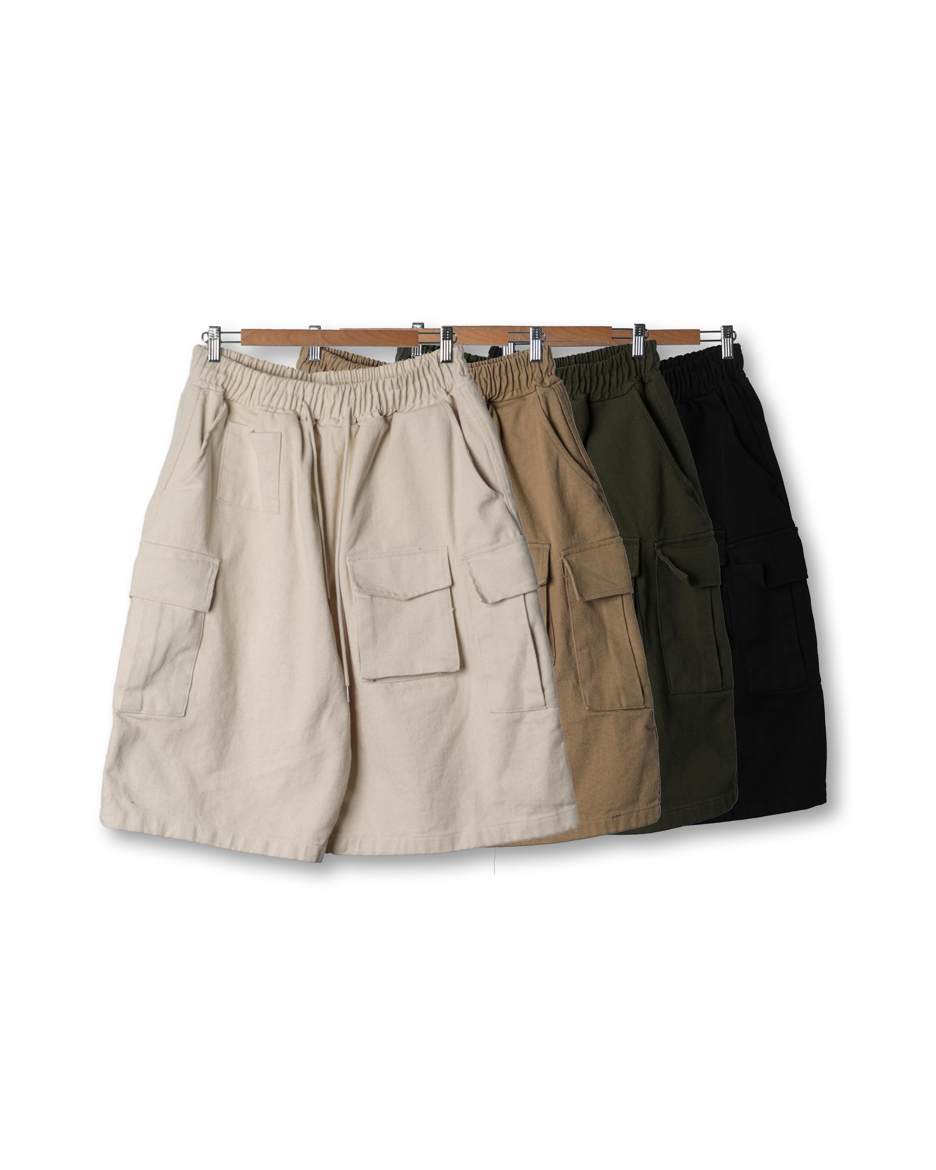 PCNT Work Cargo Pocket Bermuda Pants (Black/Olive/Beige/Cream)